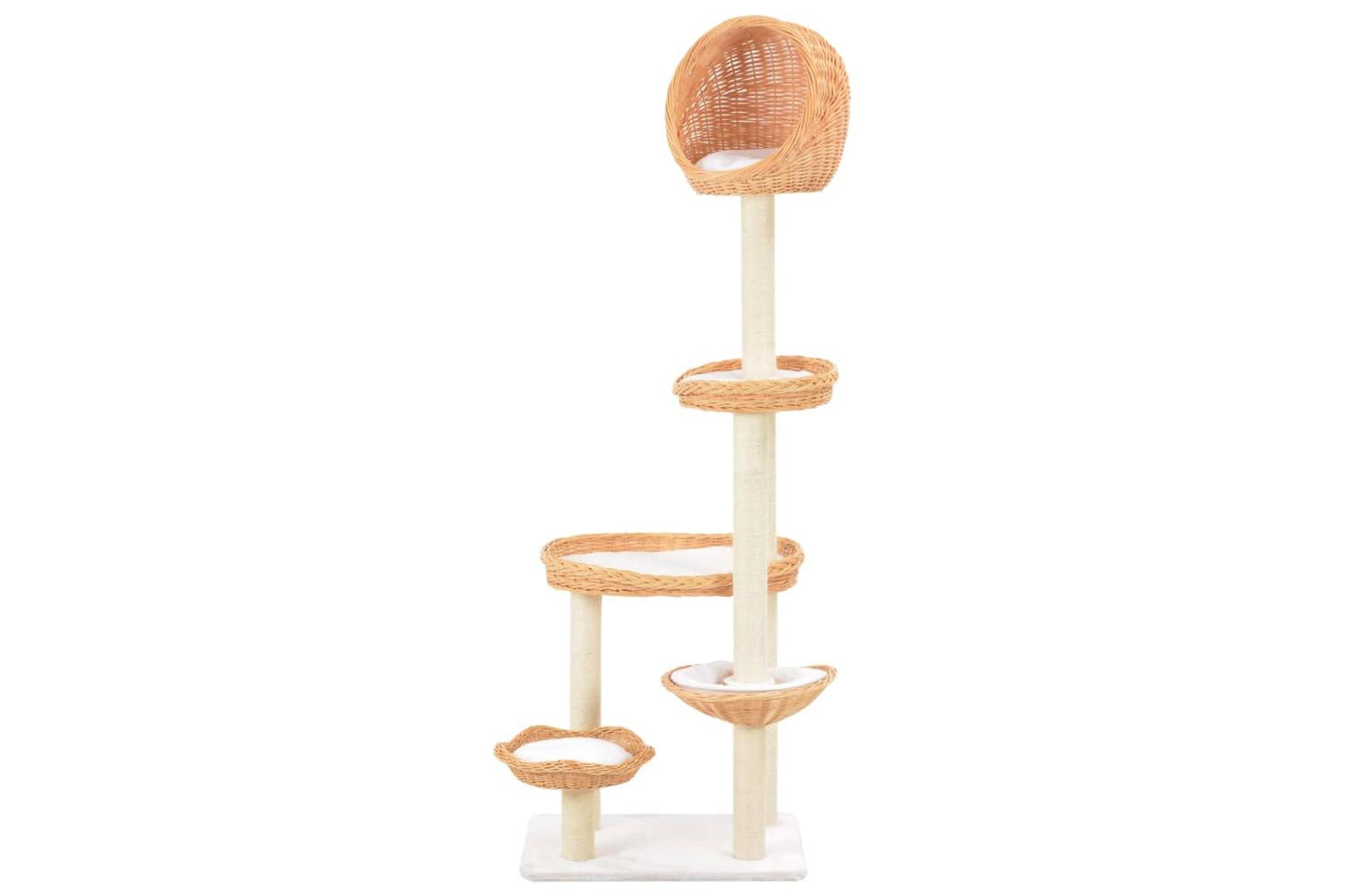 Cat Tree With Sisal Scratching Post Natural Willow Wood-2