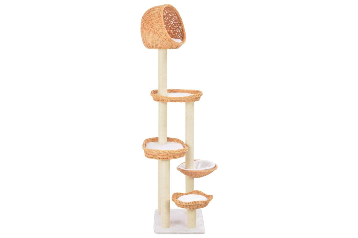Cat Tree With Sisal Scratching Post Natural Willow Wood-3