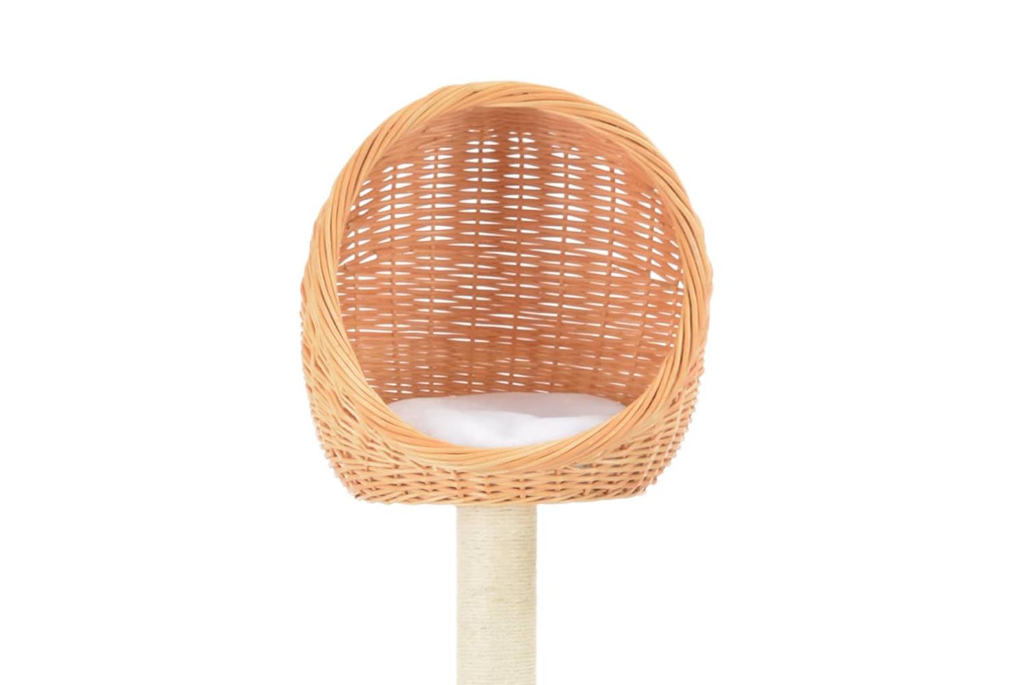 Cat Tree With Sisal Scratching Post Natural Willow Wood-4