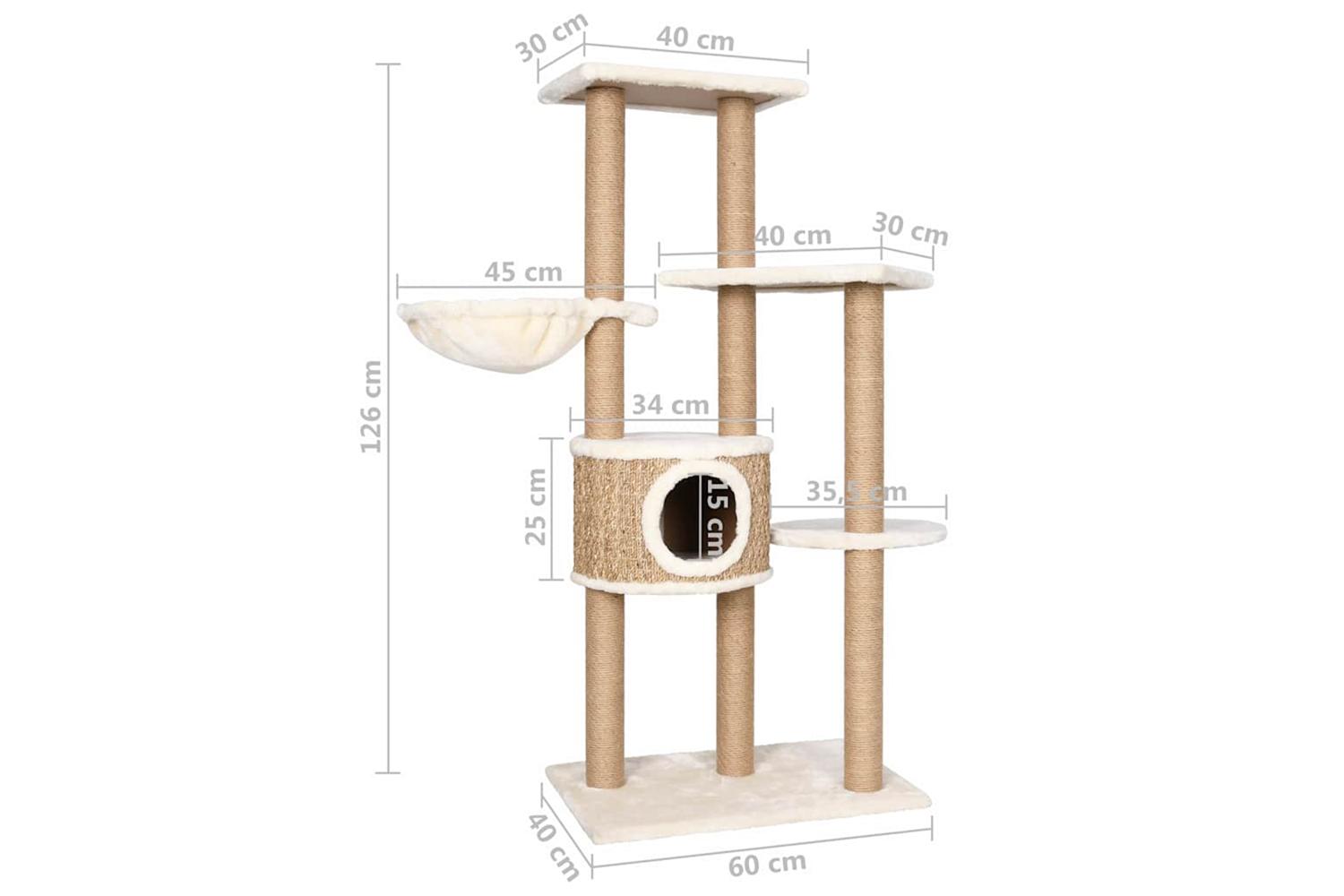 Cat Tree With Scratching Post 126cm Seagrass-8