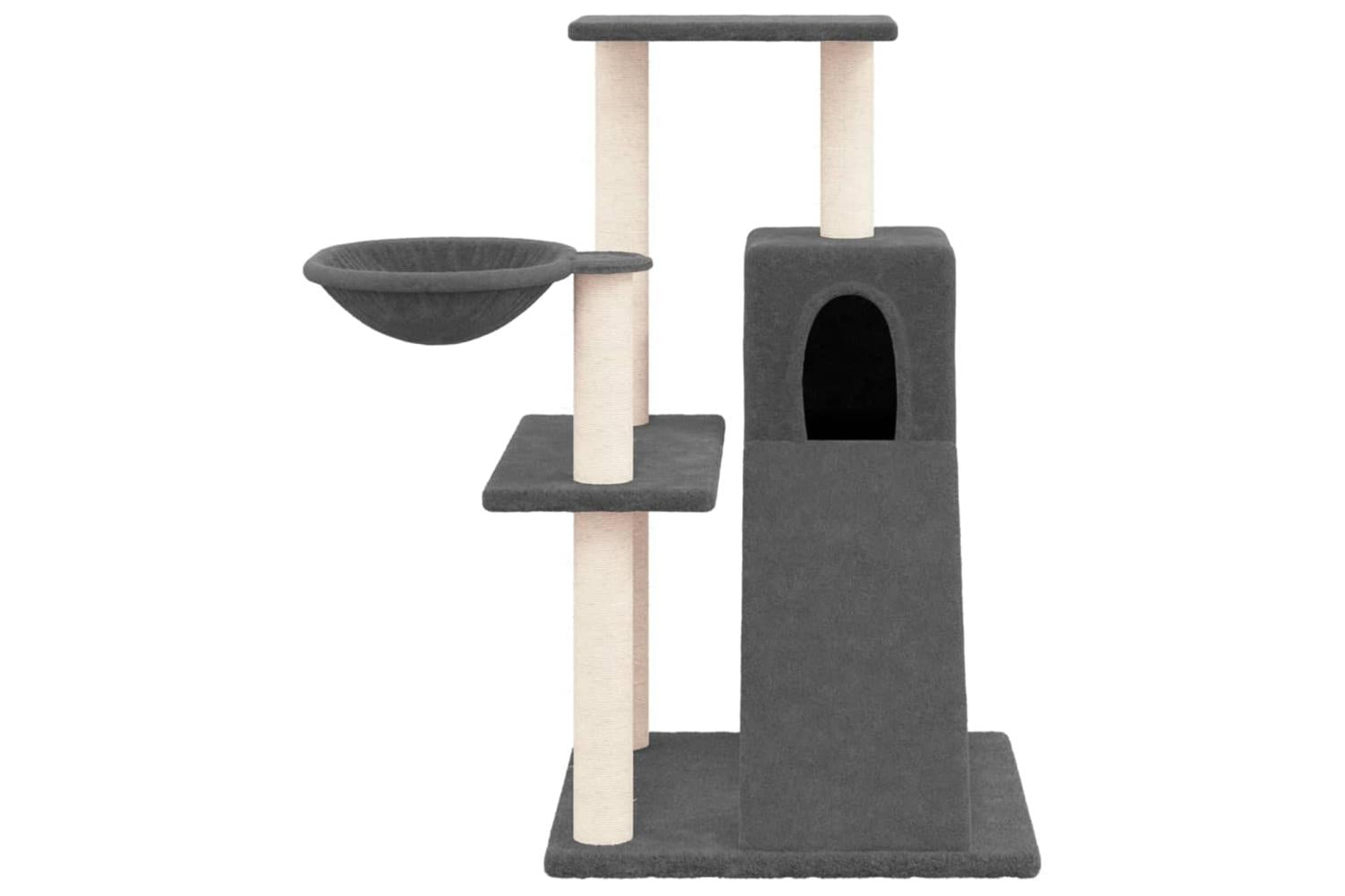 Cat Tree With Sisal Scratching Posts Dark Grey 82 Cm-3