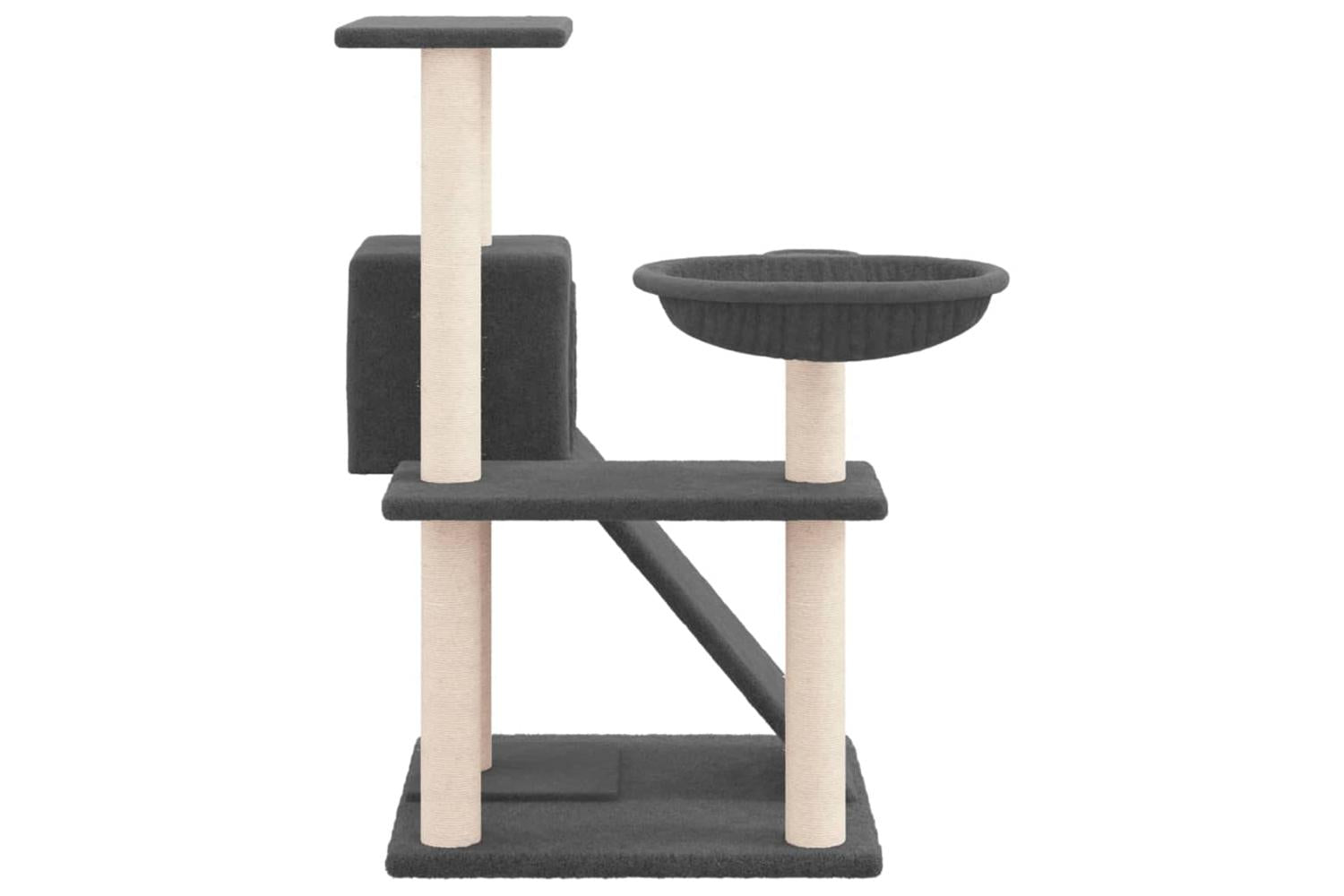 Cat Tree With Sisal Scratching Posts Dark Grey 82 Cm-4