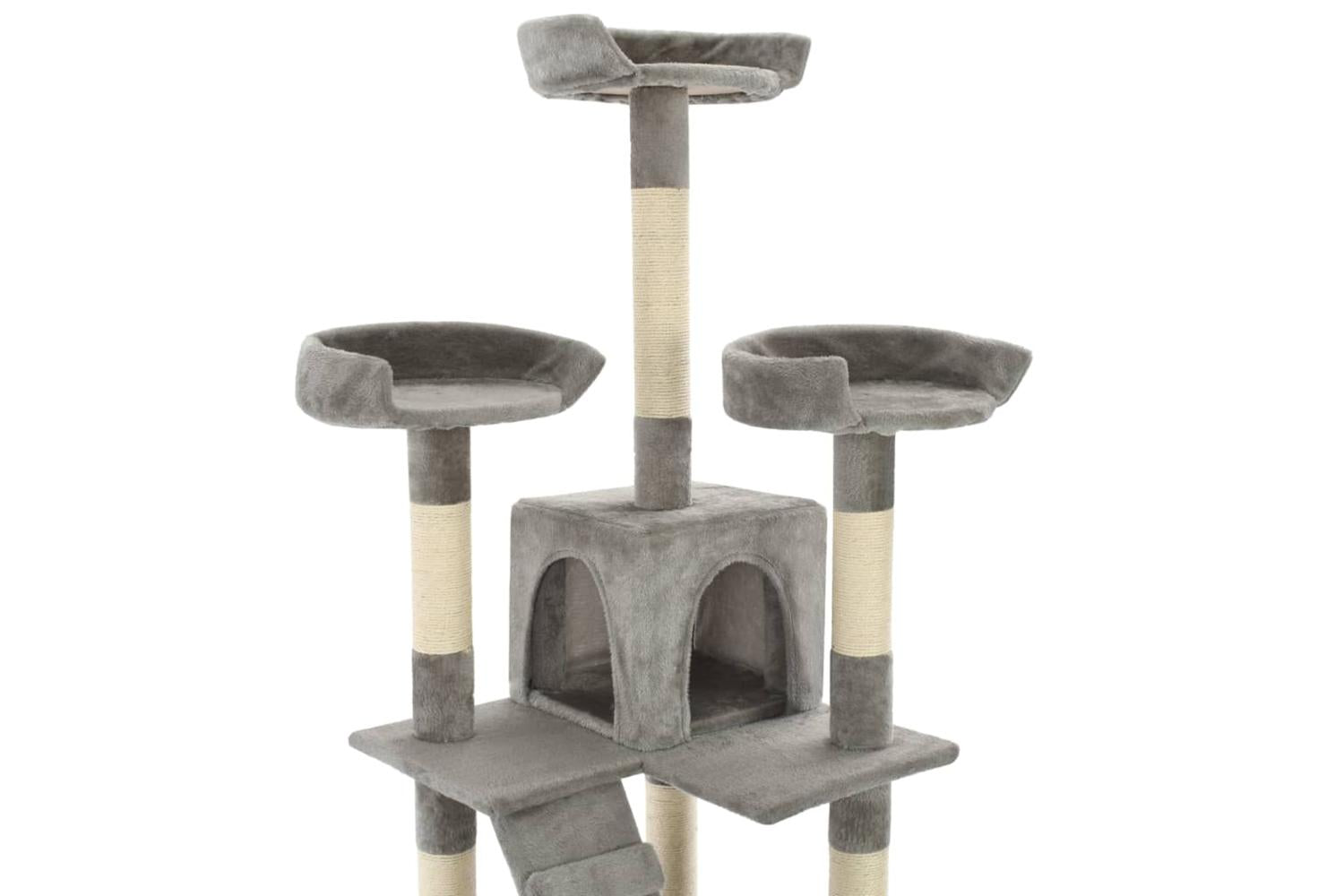 Cat Tree With Sisal Scratching Posts 170 Cm Grey-5