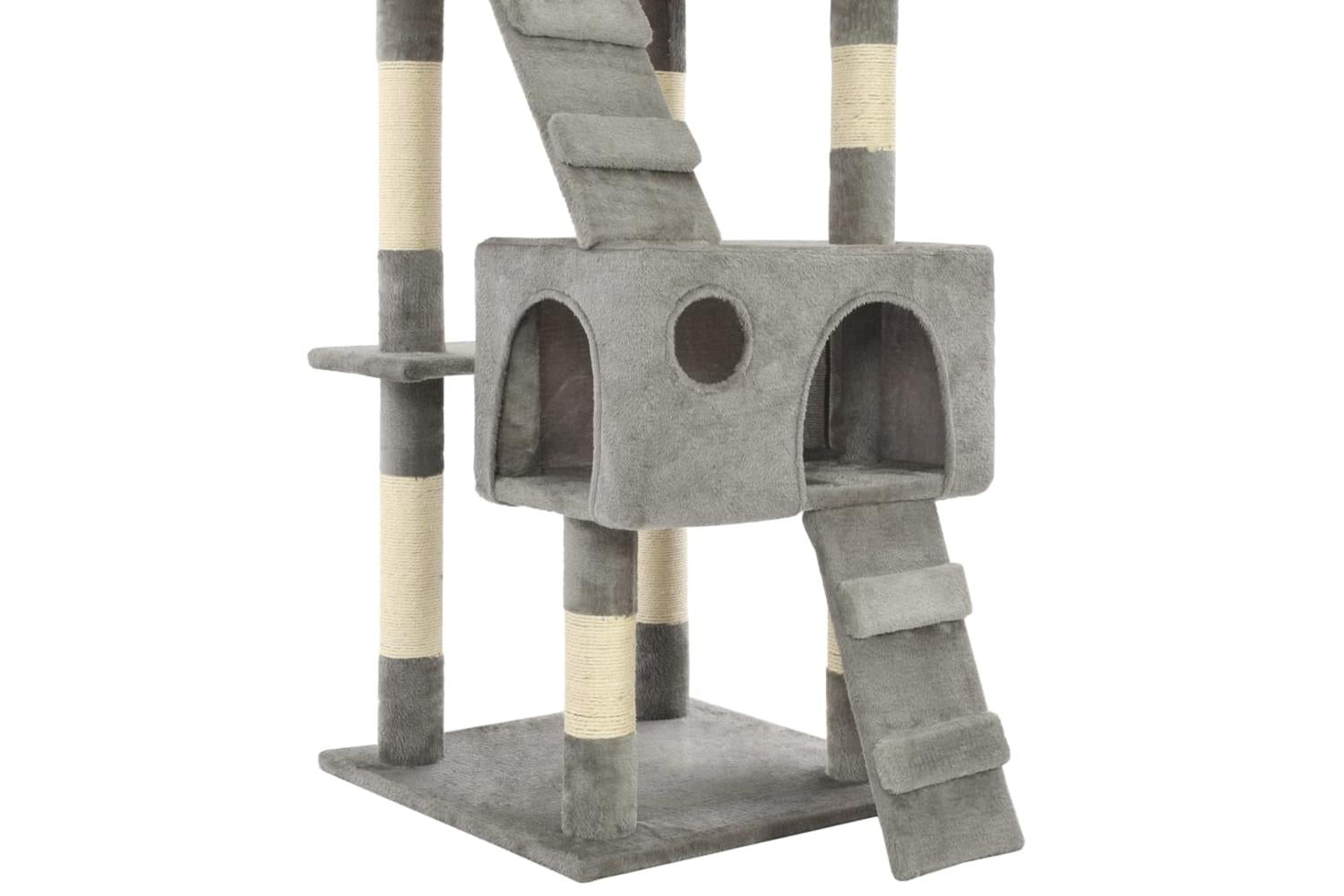 Cat Tree With Sisal Scratching Posts 170 Cm Grey-6