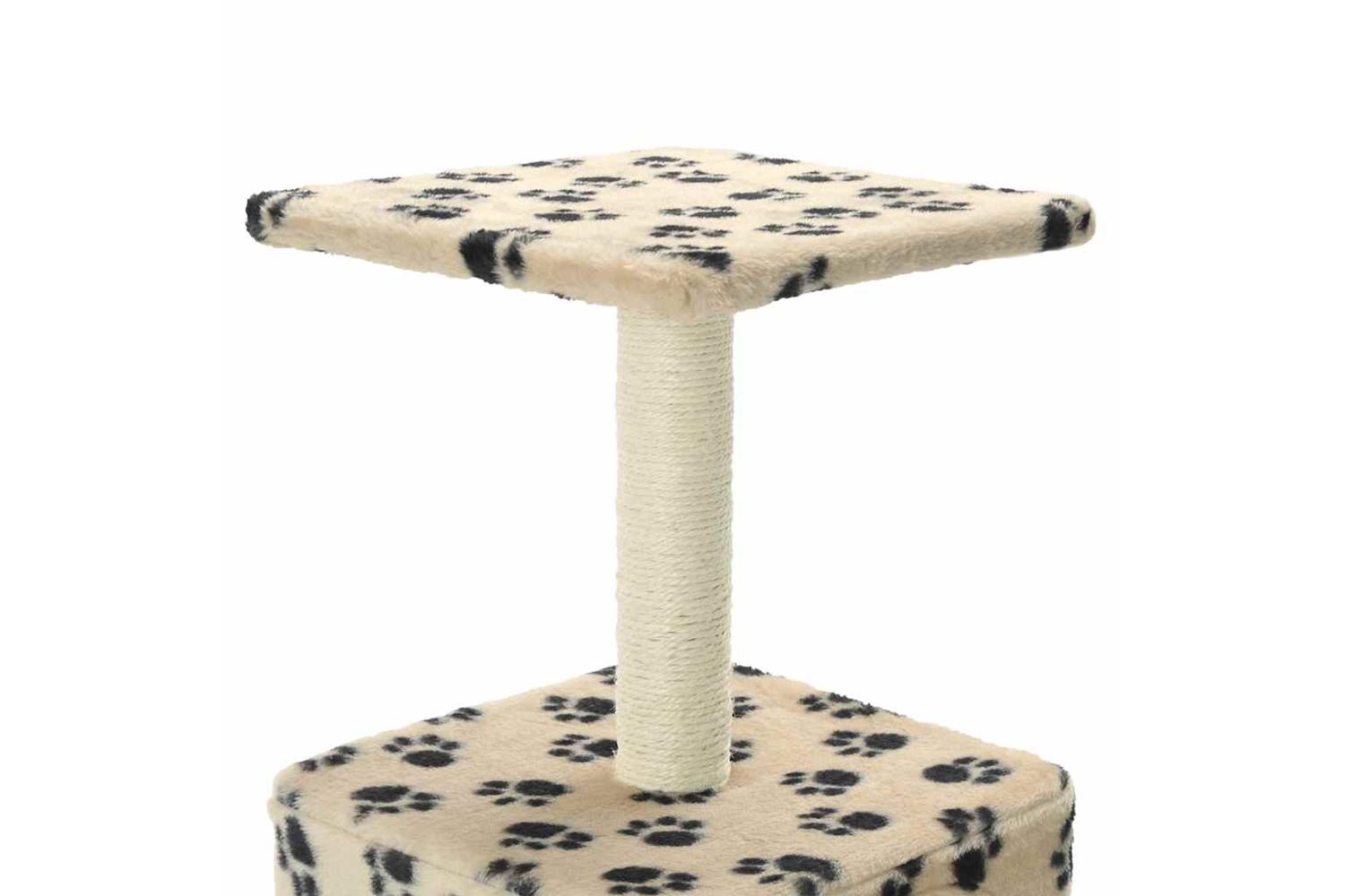 Cat Tree With Sisal Scratching Post 55 Cm Beige Paw Print-5