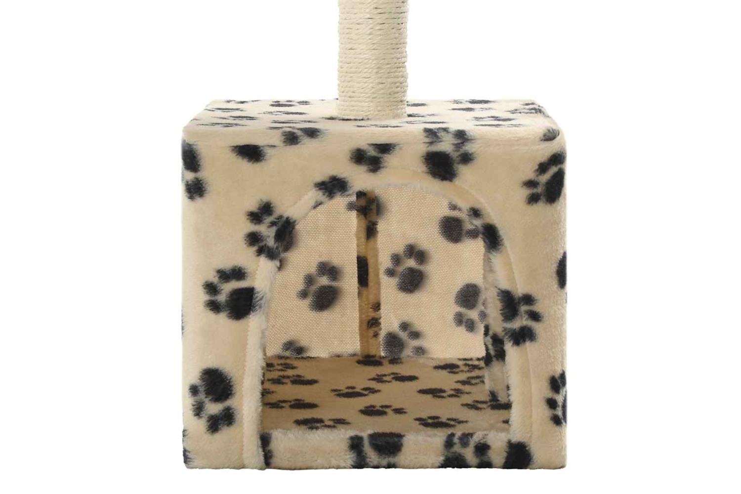 Cat Tree With Sisal Scratching Post 55 Cm Beige Paw Print-6