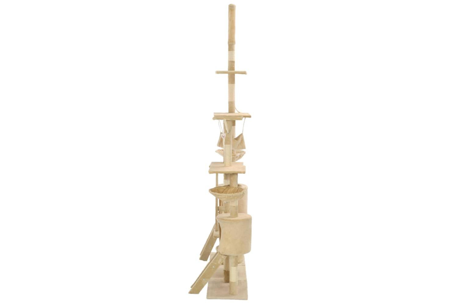 Cat Tree With Sisal Scratching Posts 230-250 Cm Beige-4