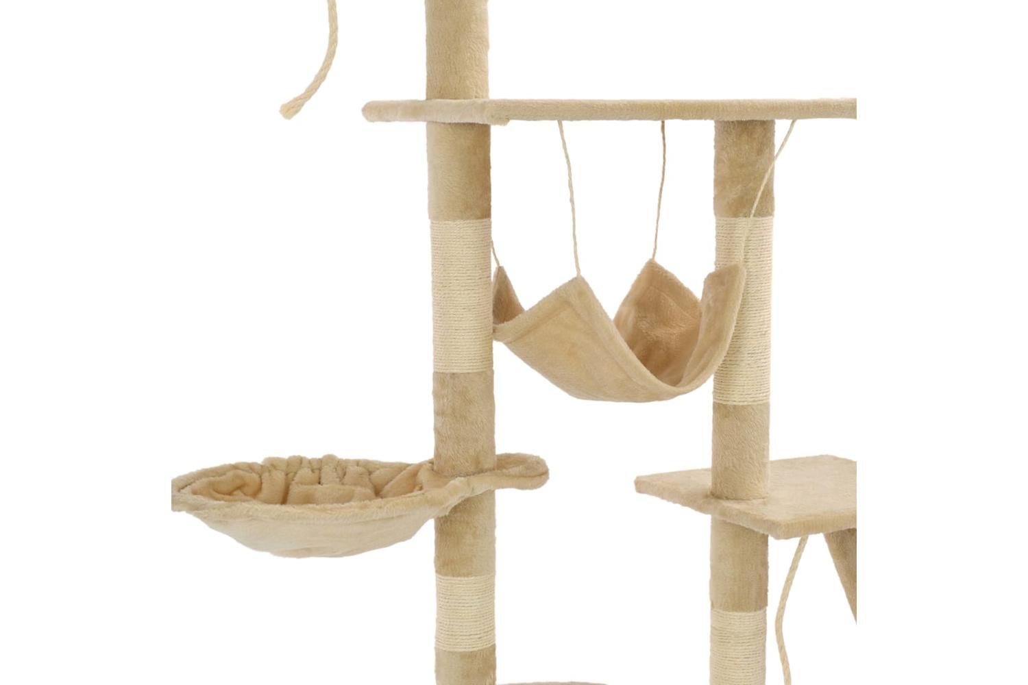 Cat Tree With Sisal Scratching Posts 230-250 Cm Beige-6