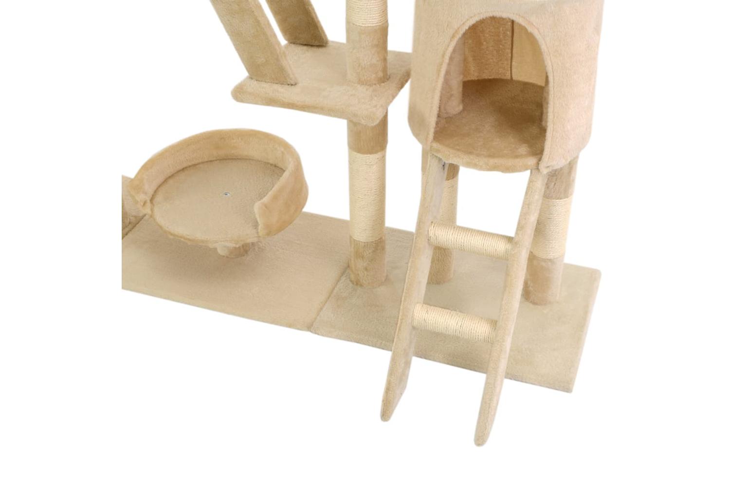 Cat Tree With Sisal Scratching Posts 230-250 Cm Beige-7