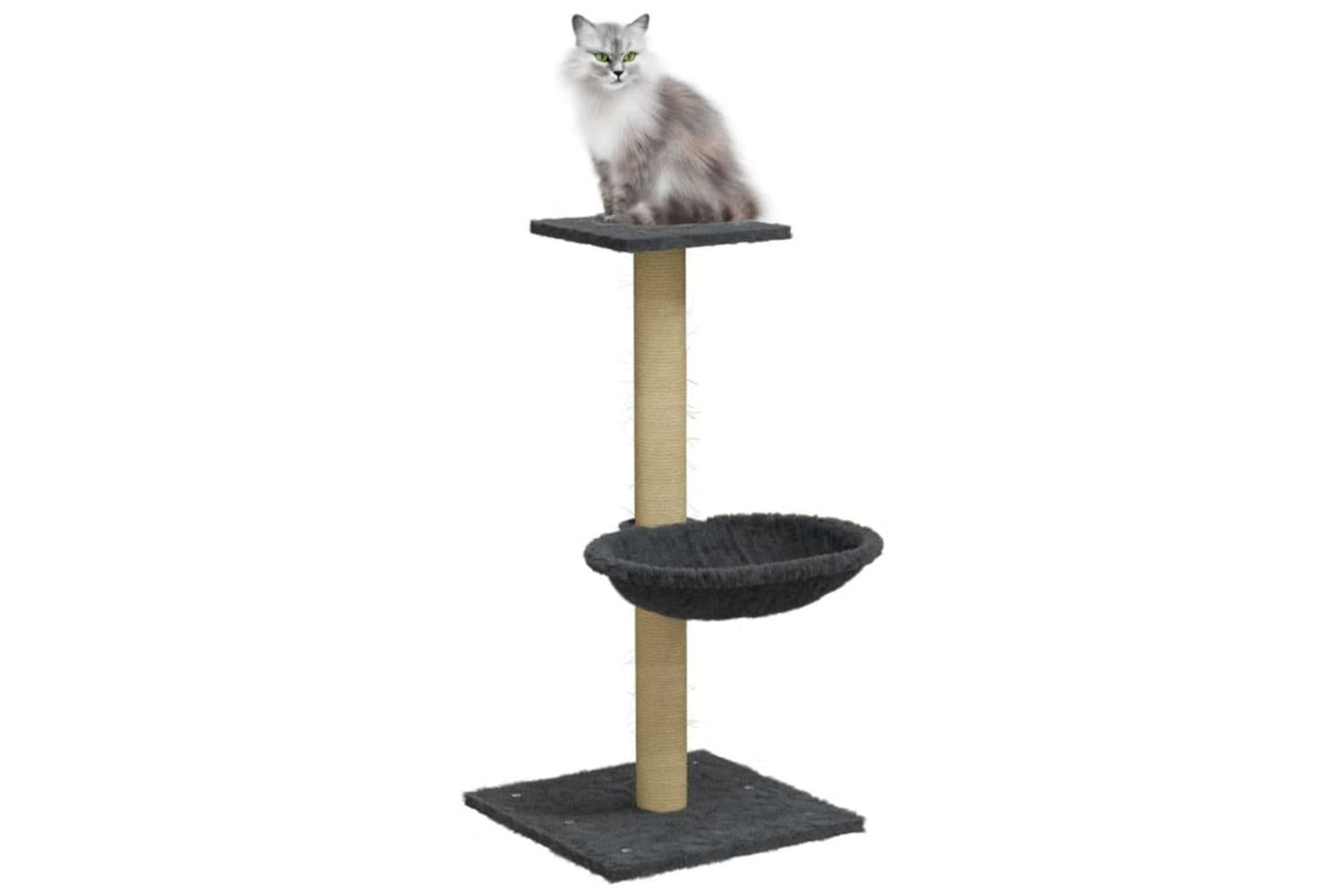 Cat Tree With Sisal Scratching Post Dark Grey 74 Cm-3