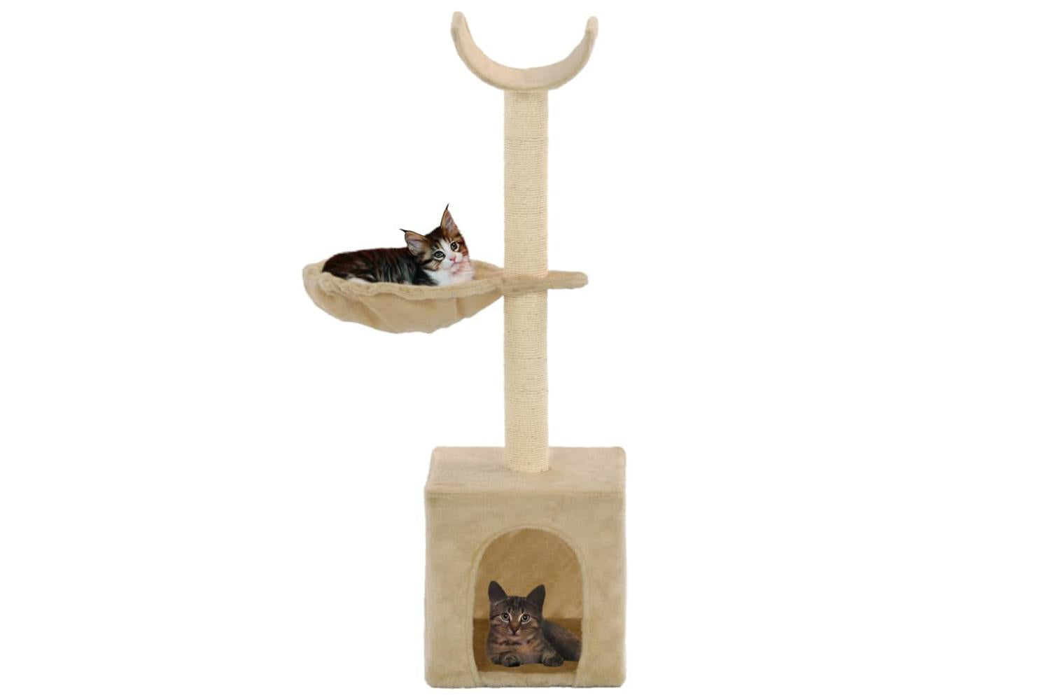 Cat Tree With Sisal Scratching Posts 105 Cm Beige-2