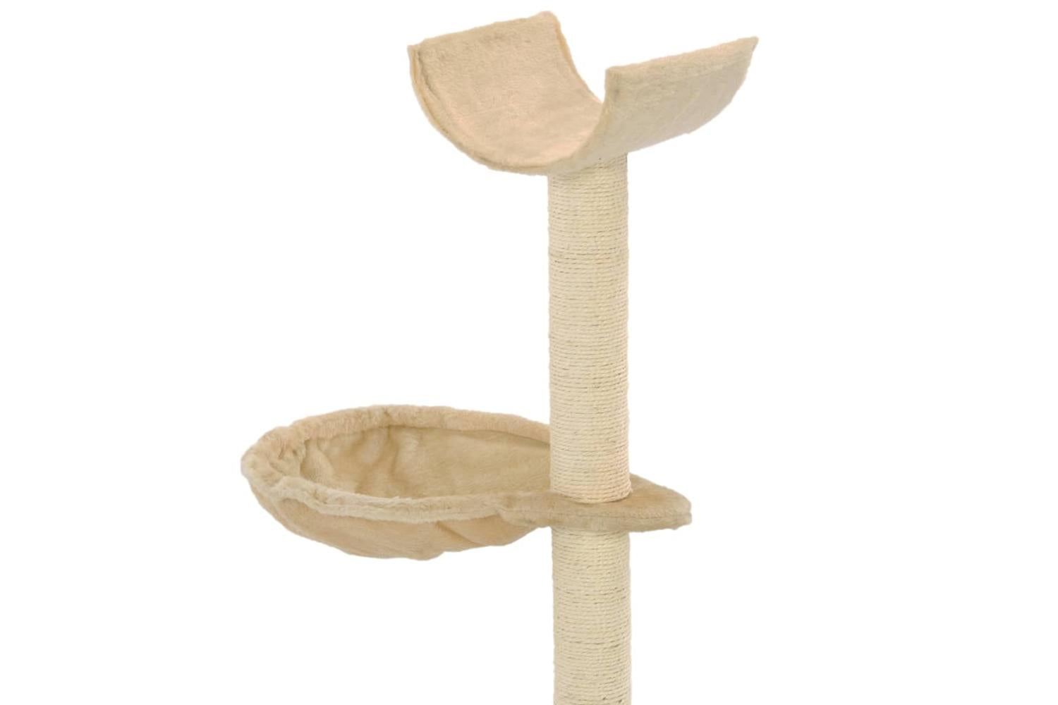 Cat Tree With Sisal Scratching Posts 105 Cm Beige-4
