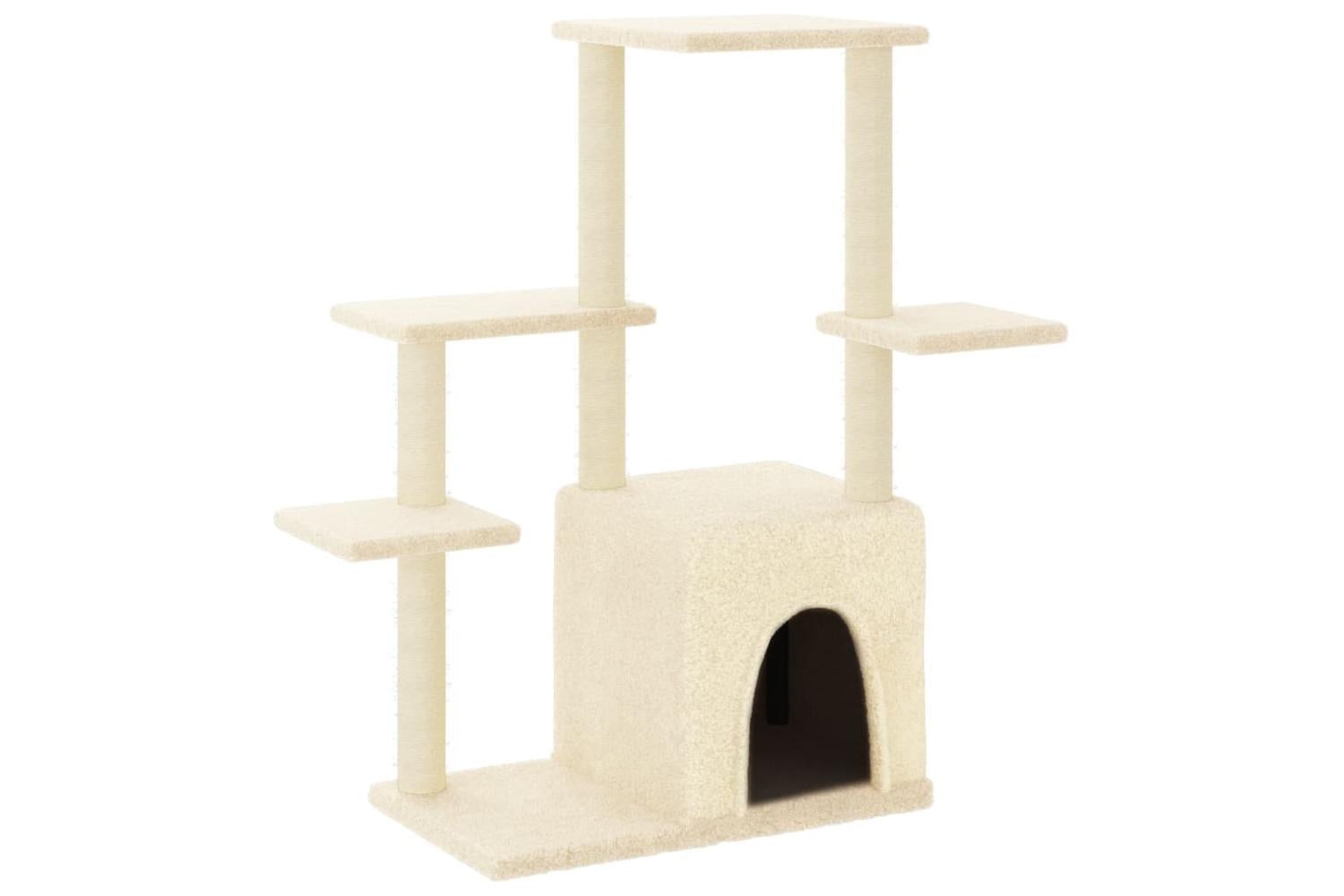 Cat Tree With Sisal Scratching Posts Cream 975 Cm-2