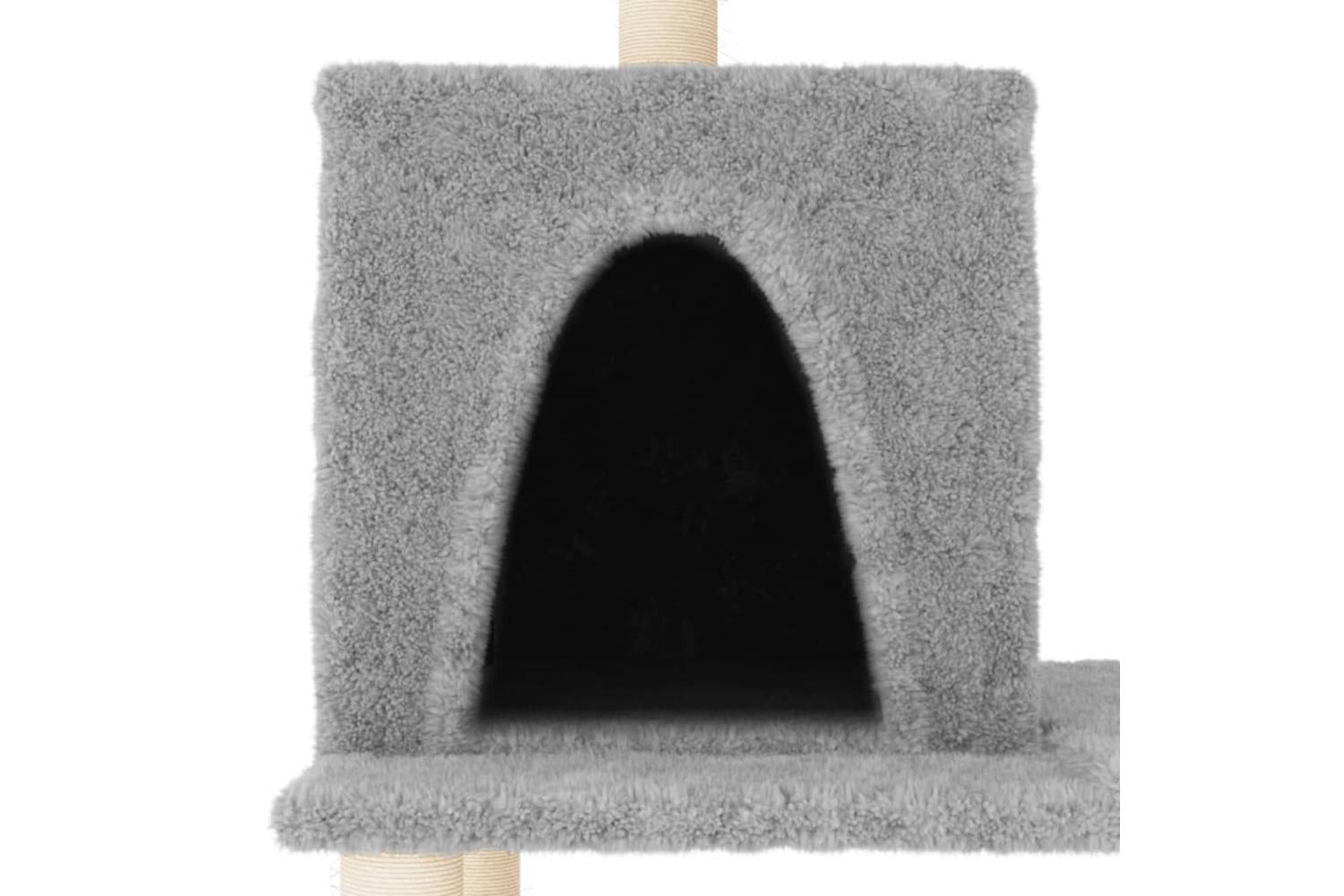 Cat Tree With Sisal Scratching Posts Light Grey 167 Cm-5
