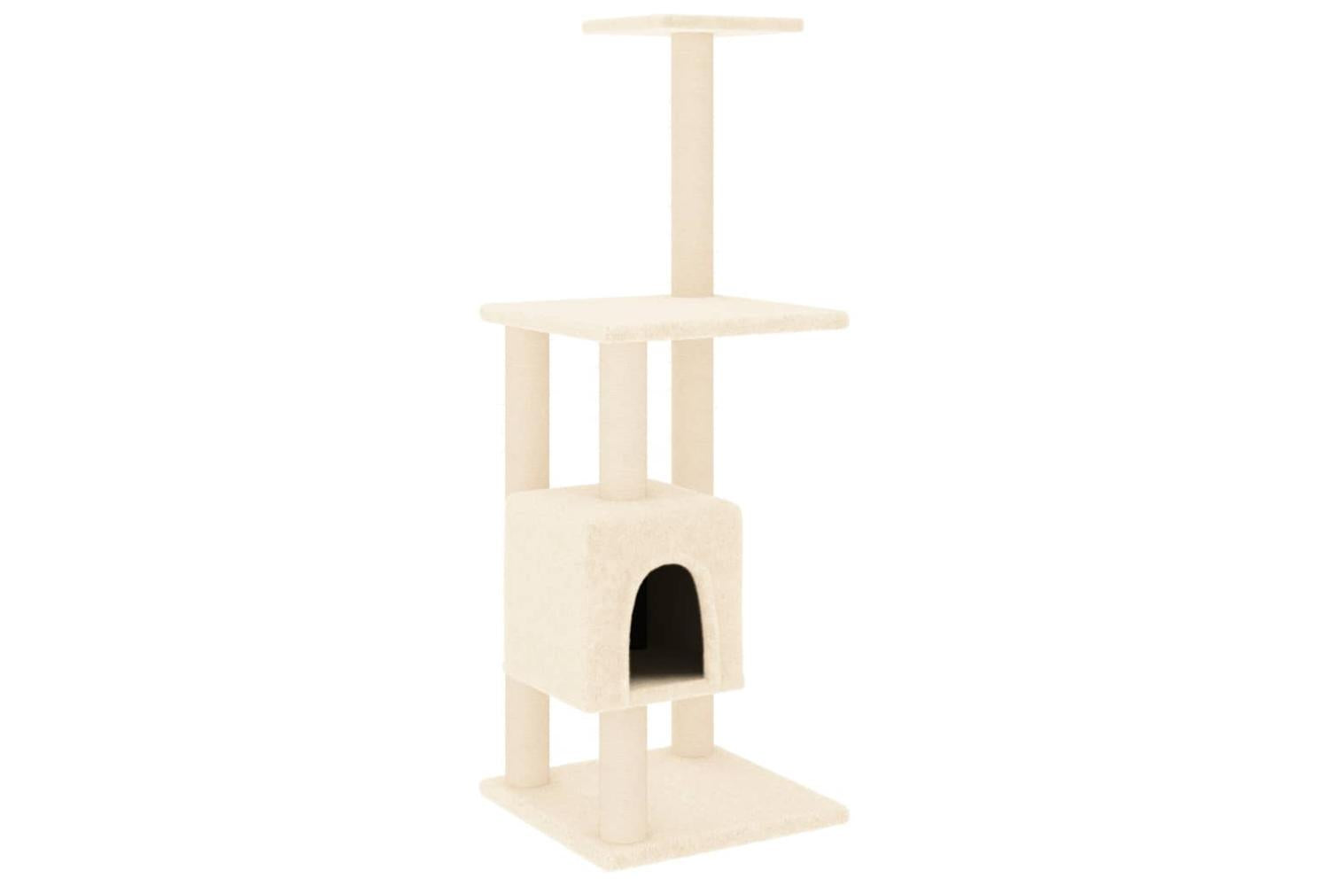 Cat Tree With Sisal Scratching Posts Cream 104 Cm-2