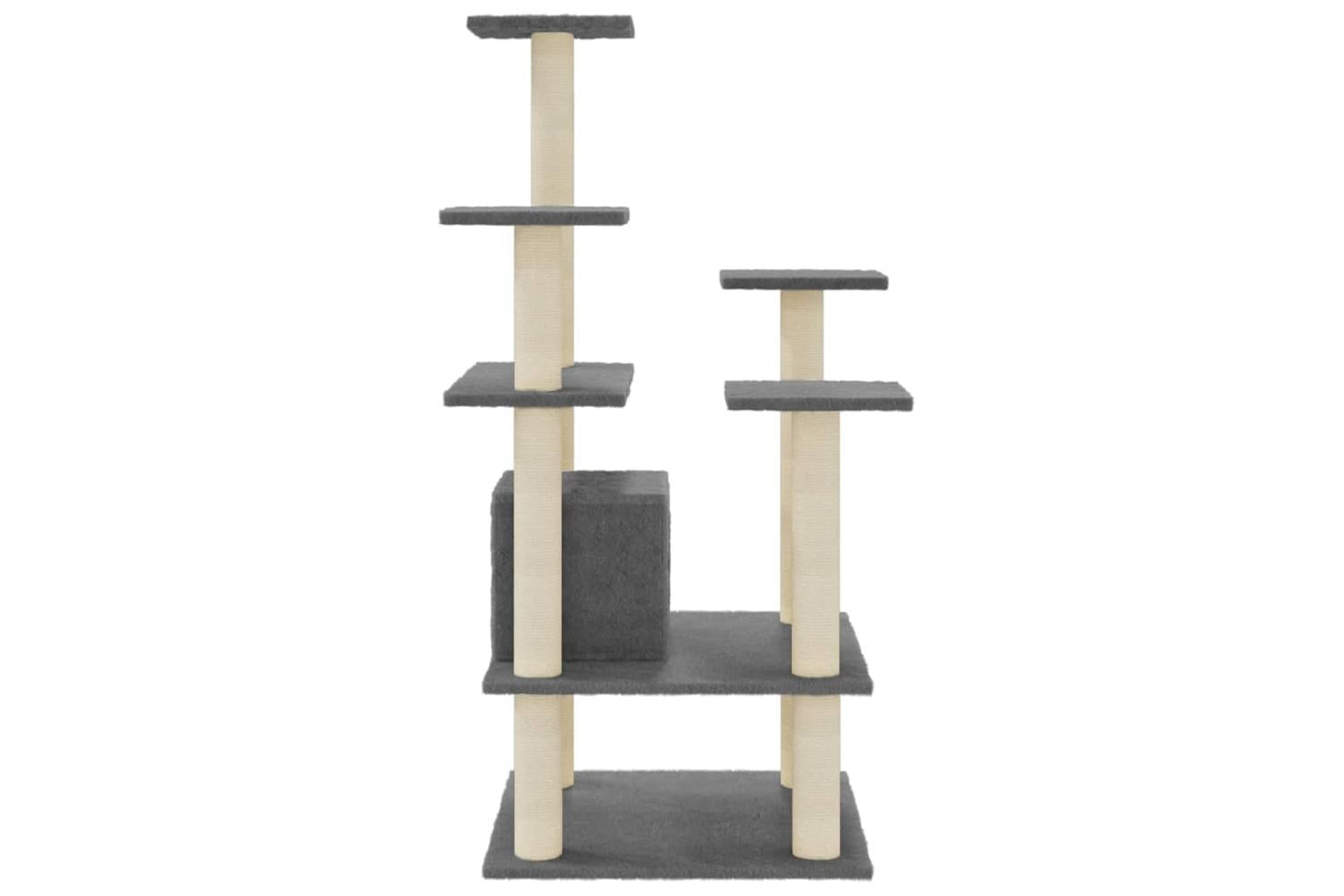 Cat Tree With Sisal Scratching Posts Dark Grey 110 Cm-5
