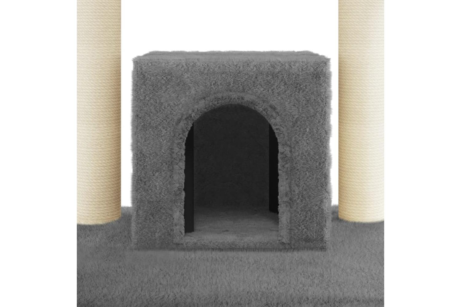 Cat Tree With Sisal Scratching Posts Dark Grey 110 Cm-7