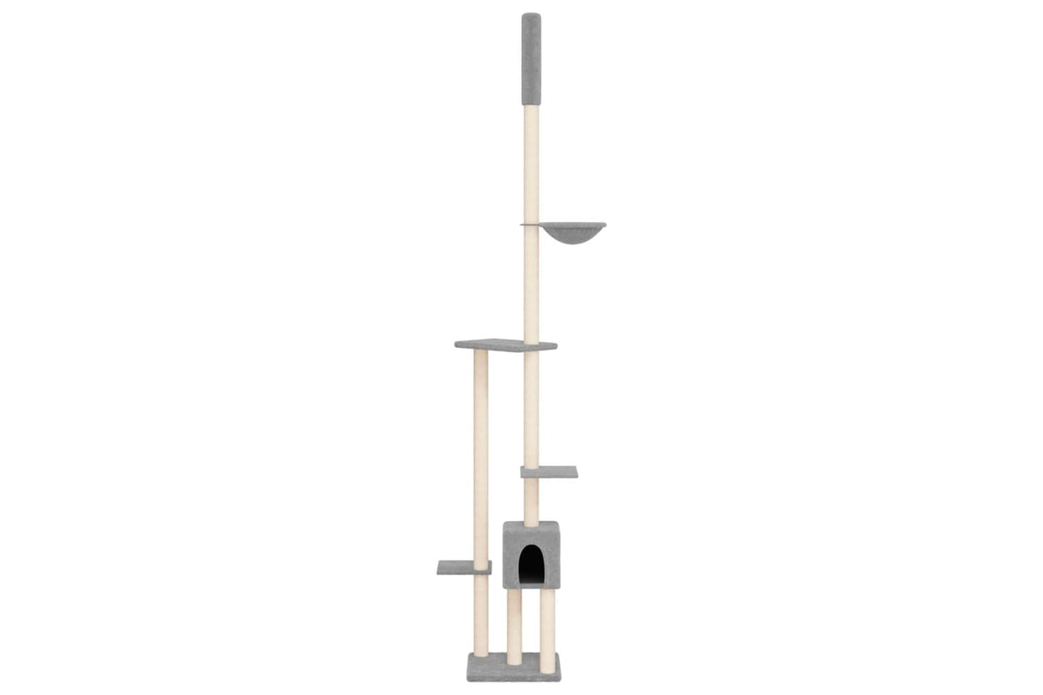 Floor To Ceiling Cat Tree Light Grey 2585-2845 Cm-3