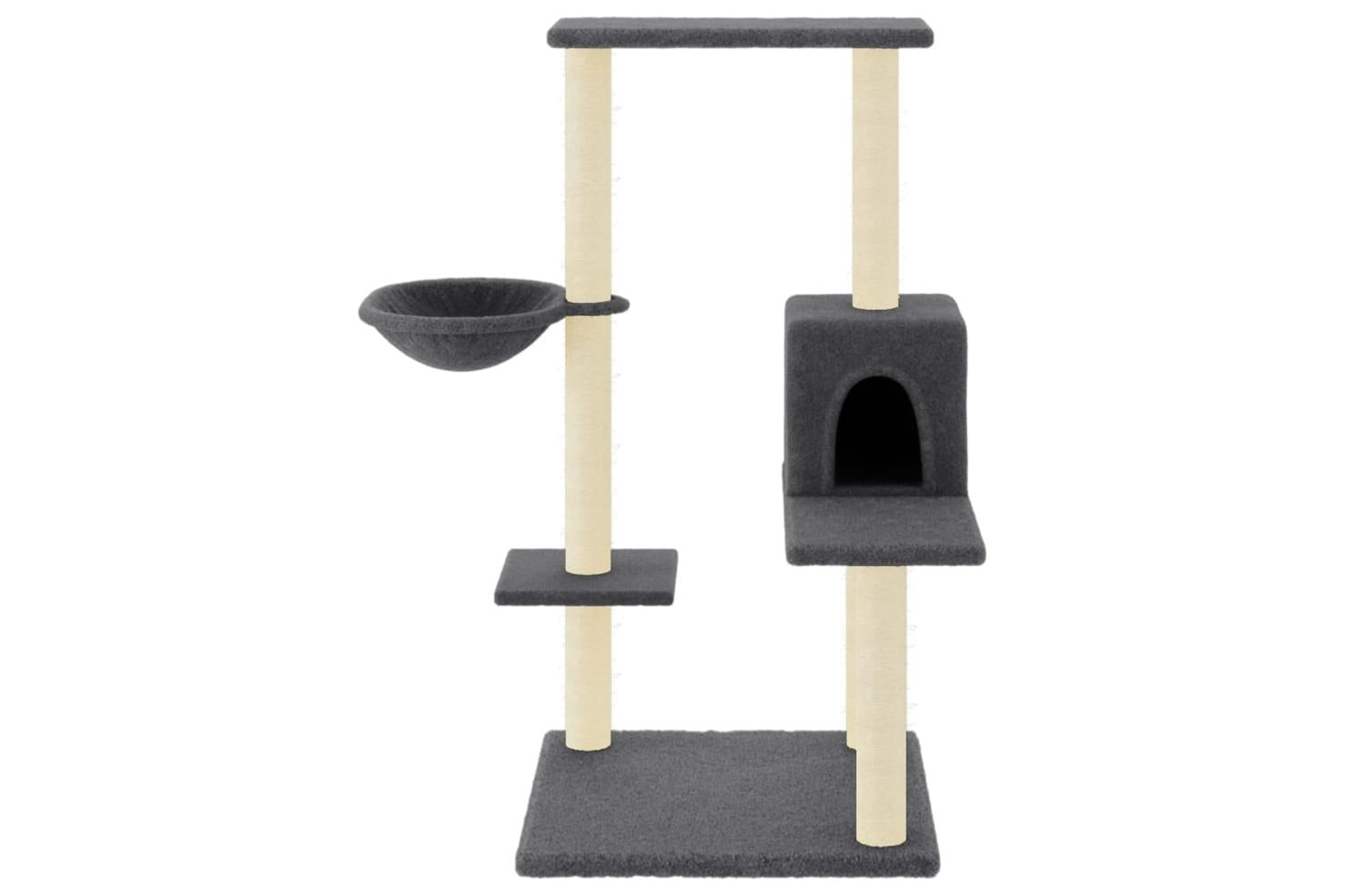 Cat Tree With Sisal Scratching Posts Dark Grey 95 Cm-3