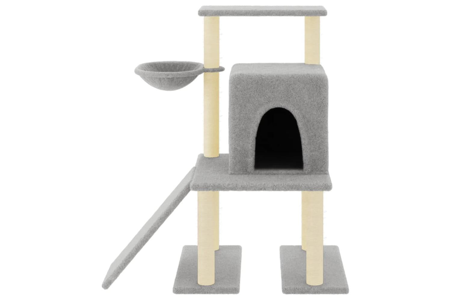 Cat Tree With Sisal Scratching Posts Light Grey 965 Cm-3