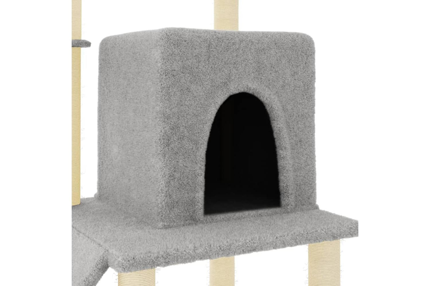 Cat Tree With Sisal Scratching Posts Light Grey 965 Cm-6