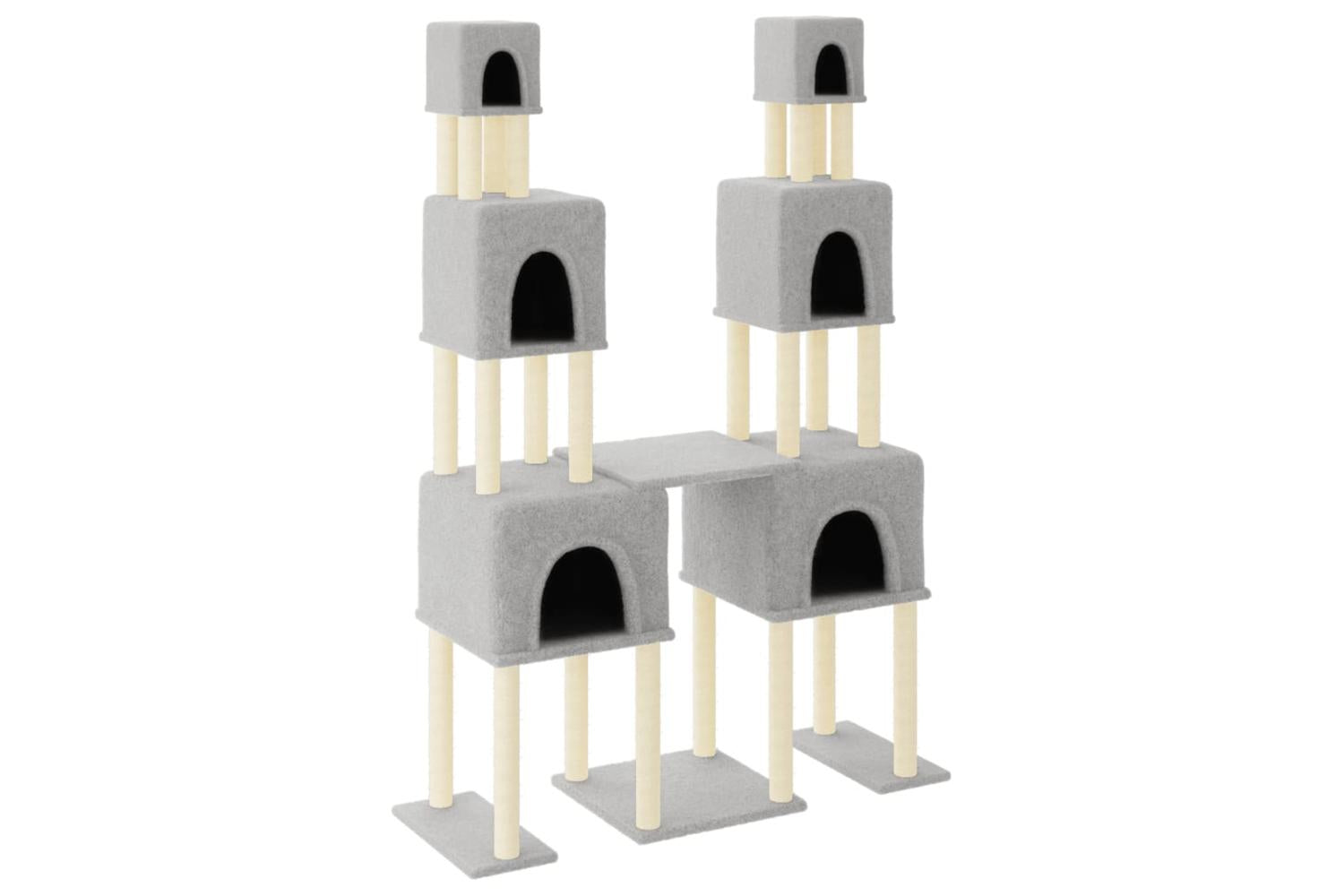 Cat Tree With Sisal Scratching Posts Light Grey 199 Cm