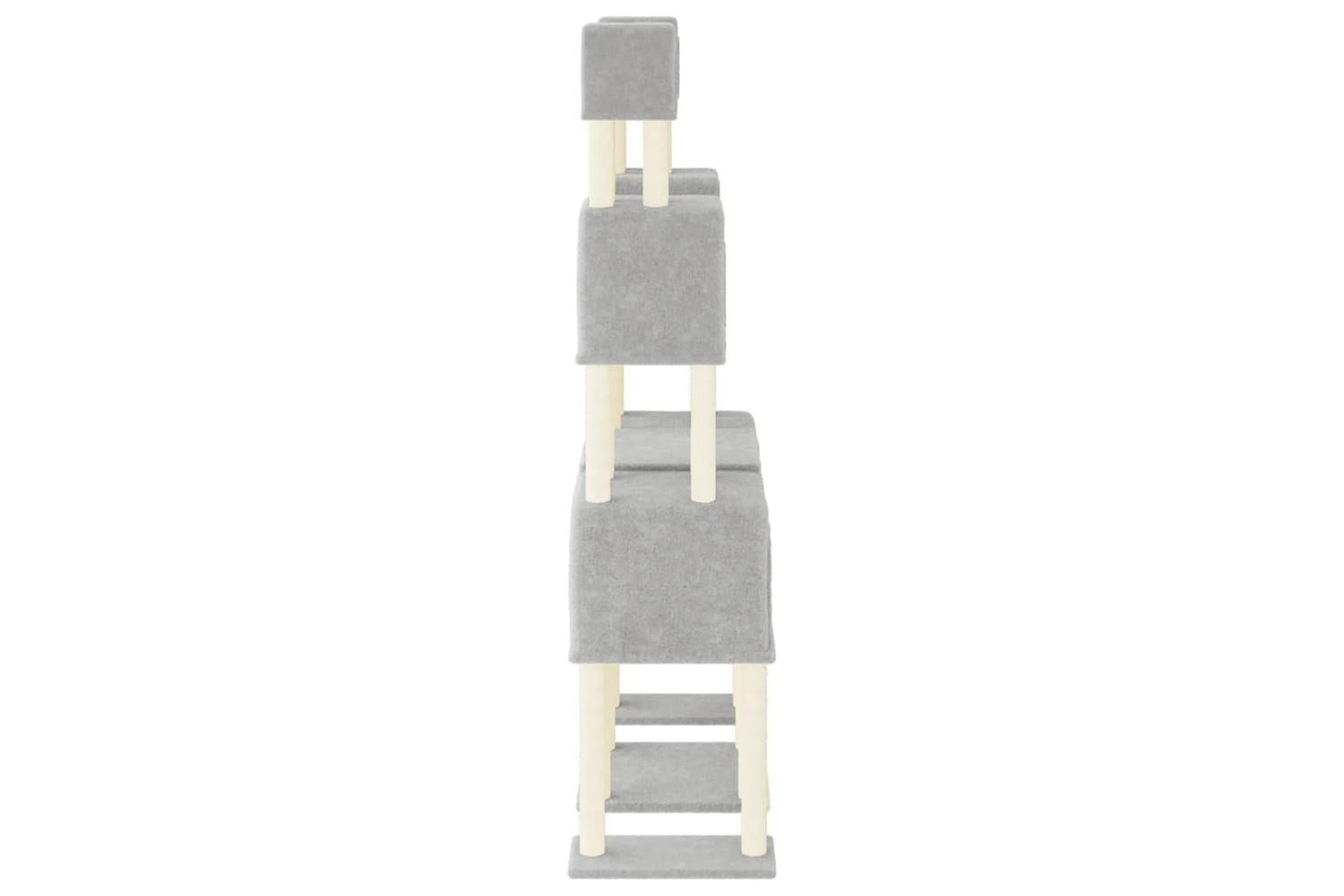 Cat Tree With Sisal Scratching Posts Light Grey 199 Cm-4
