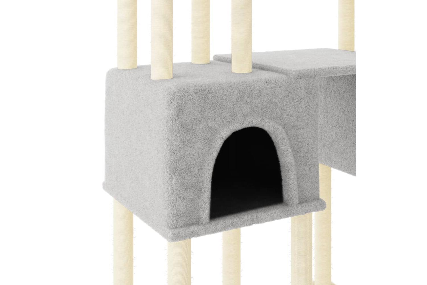 Cat Tree With Sisal Scratching Posts Light Grey 199 Cm-6