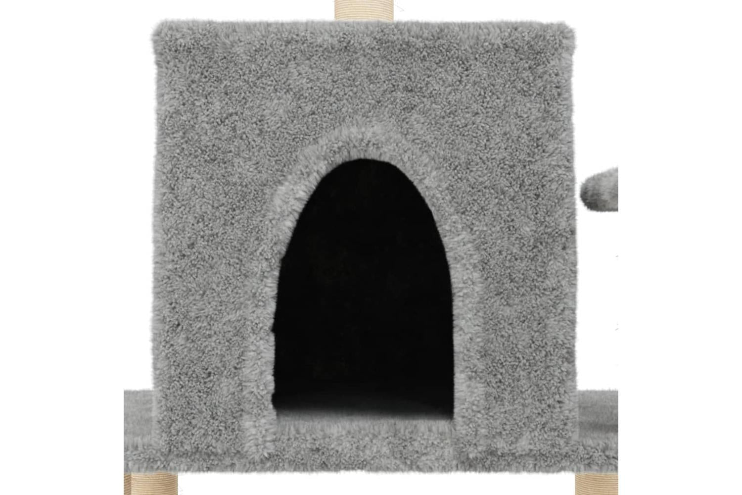 Cat Tree With Sisal Scratching Posts Light Grey 122 Cm-7