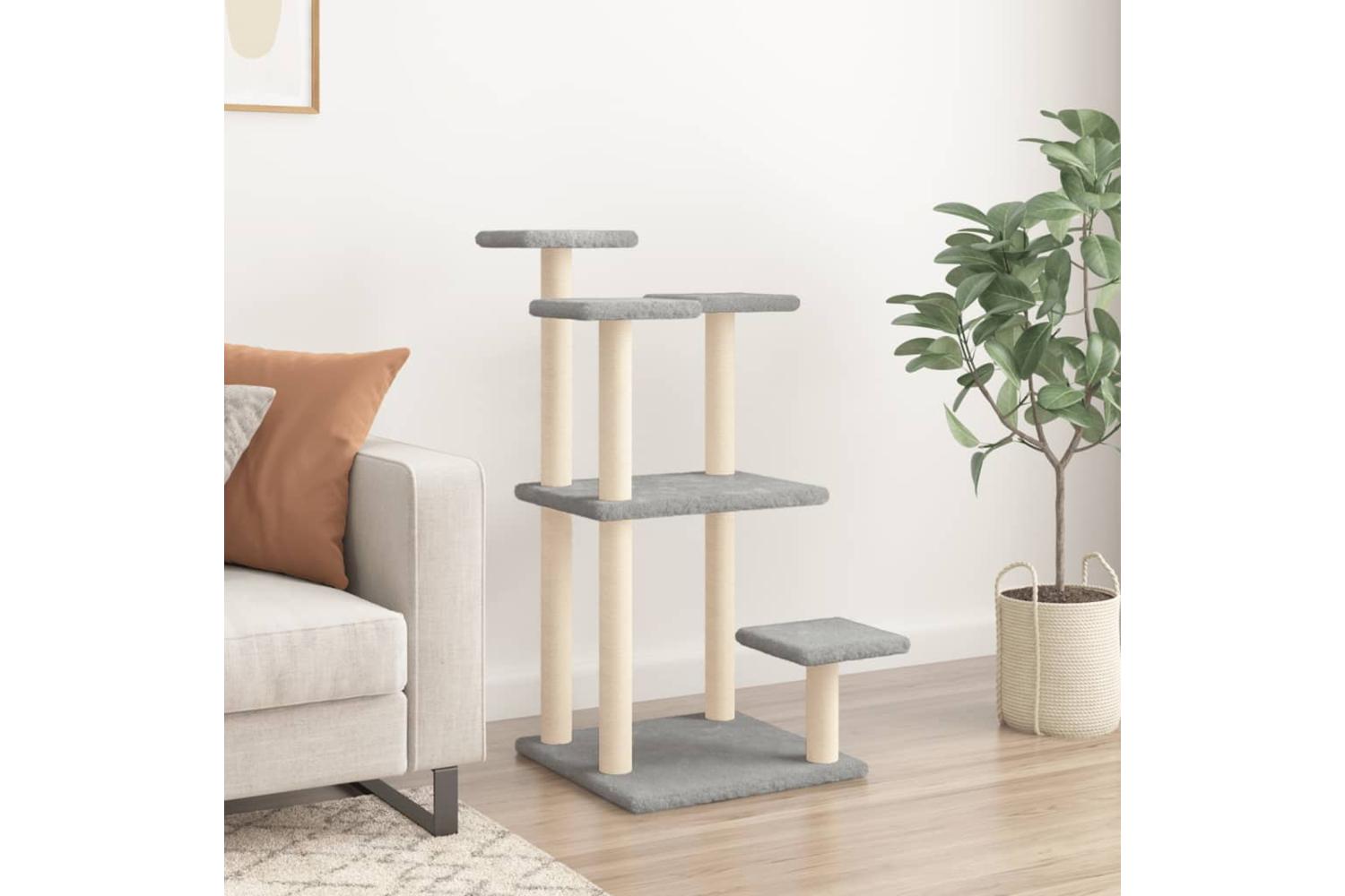 Cat Scratching Posts With Platforms Light Grey 985 Cm-3