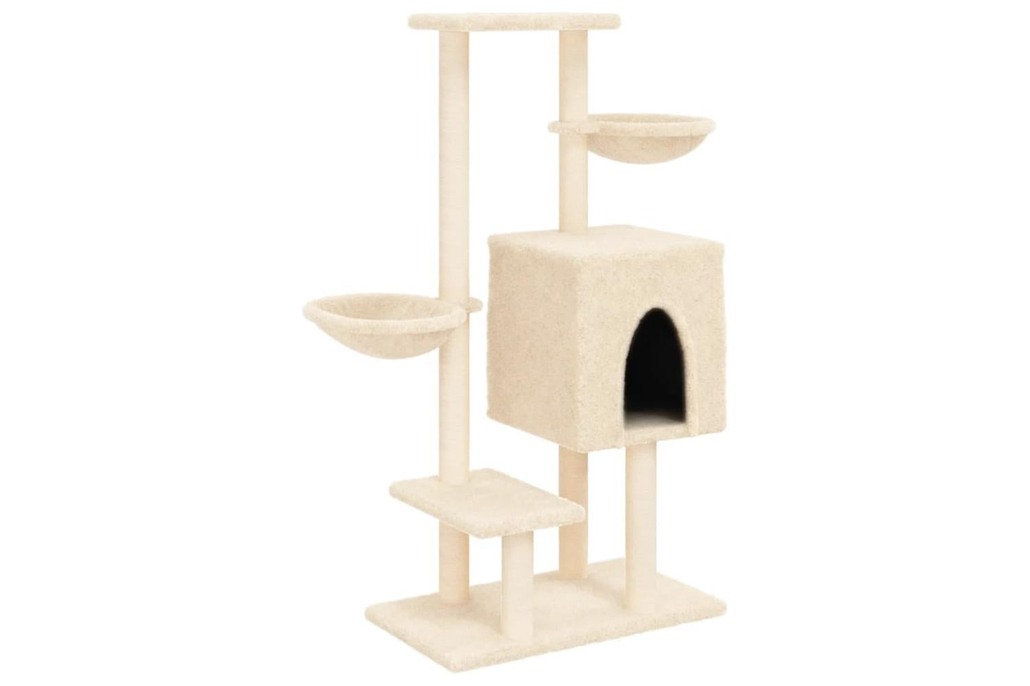 Cat Tree With Sisal Scratching Posts Cream 117 Cm-2