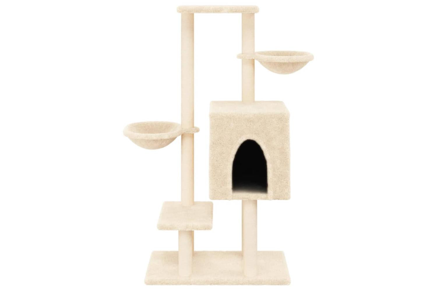 Cat Tree With Sisal Scratching Posts Cream 117 Cm-4