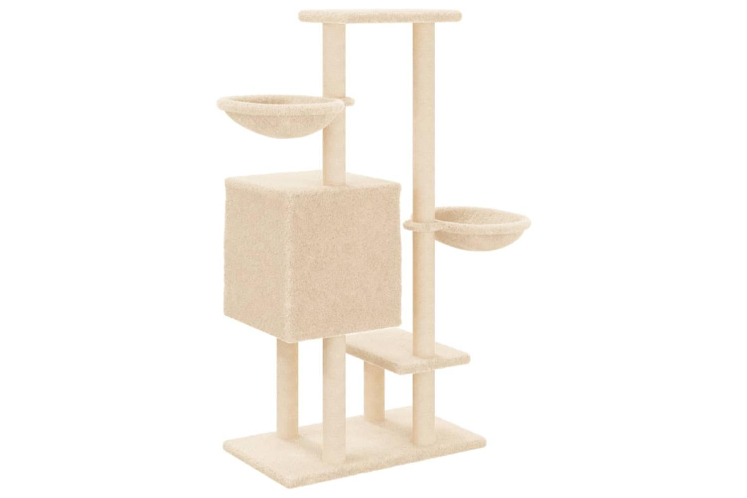 Cat Tree With Sisal Scratching Posts Cream 117 Cm-6