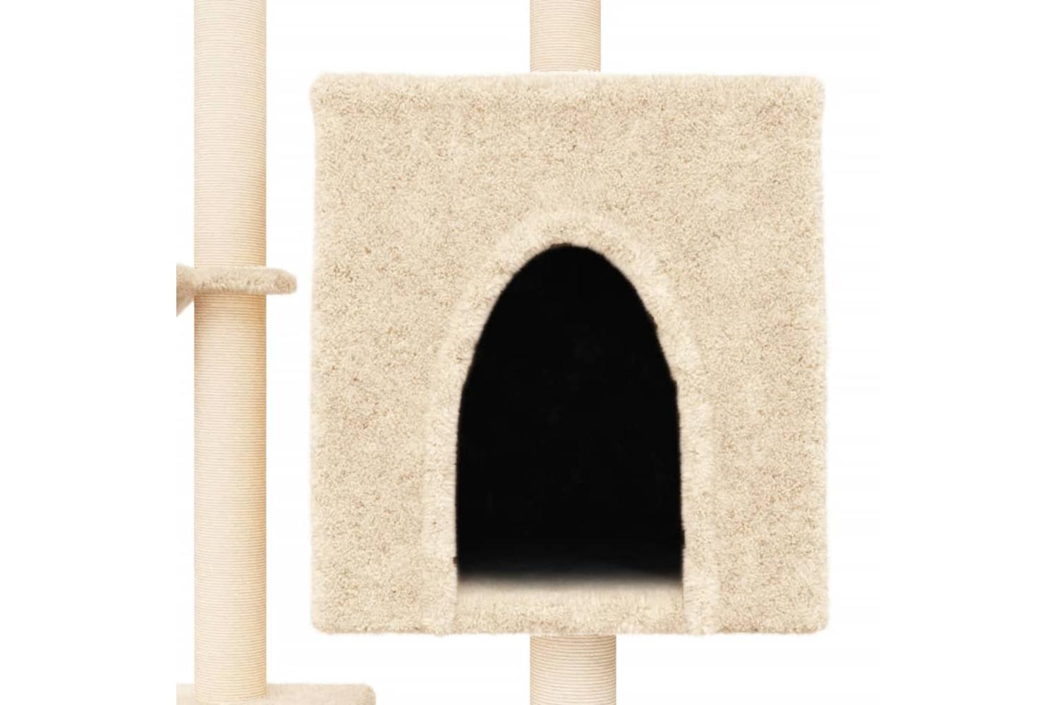 Cat Tree With Sisal Scratching Posts Cream 117 Cm-7