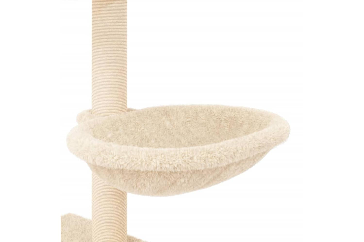 Cat Tree With Sisal Scratching Posts Cream 117 Cm-8