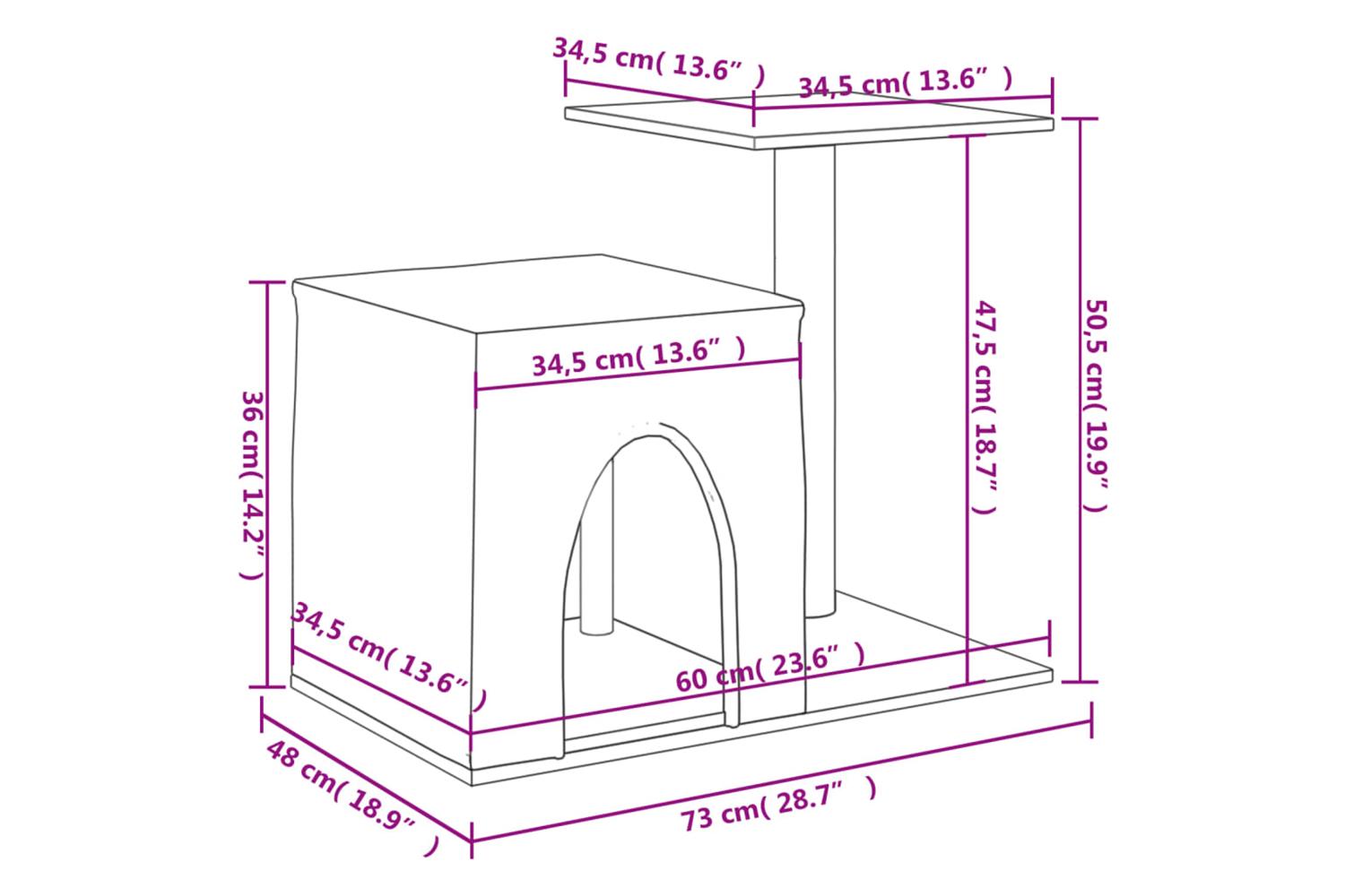 Cat Tree With Sisal Scratching Posts Dark Grey 505 Cm-8