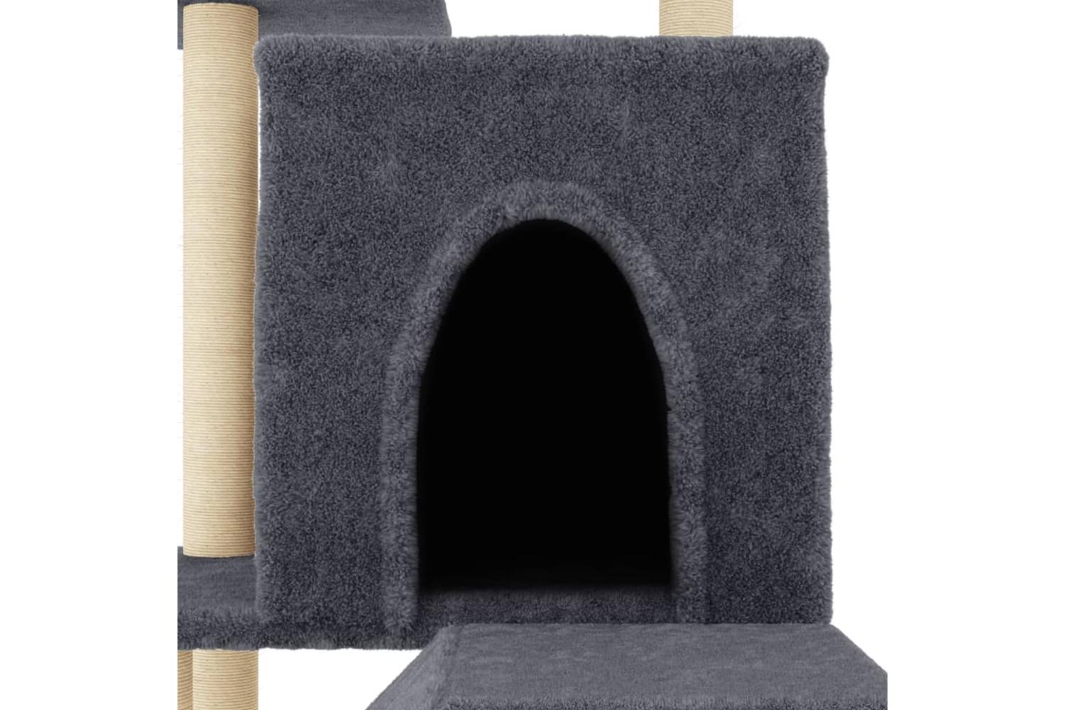 Cat Tree With Sisal Scratching Posts Dark Grey 1105 Cm-5