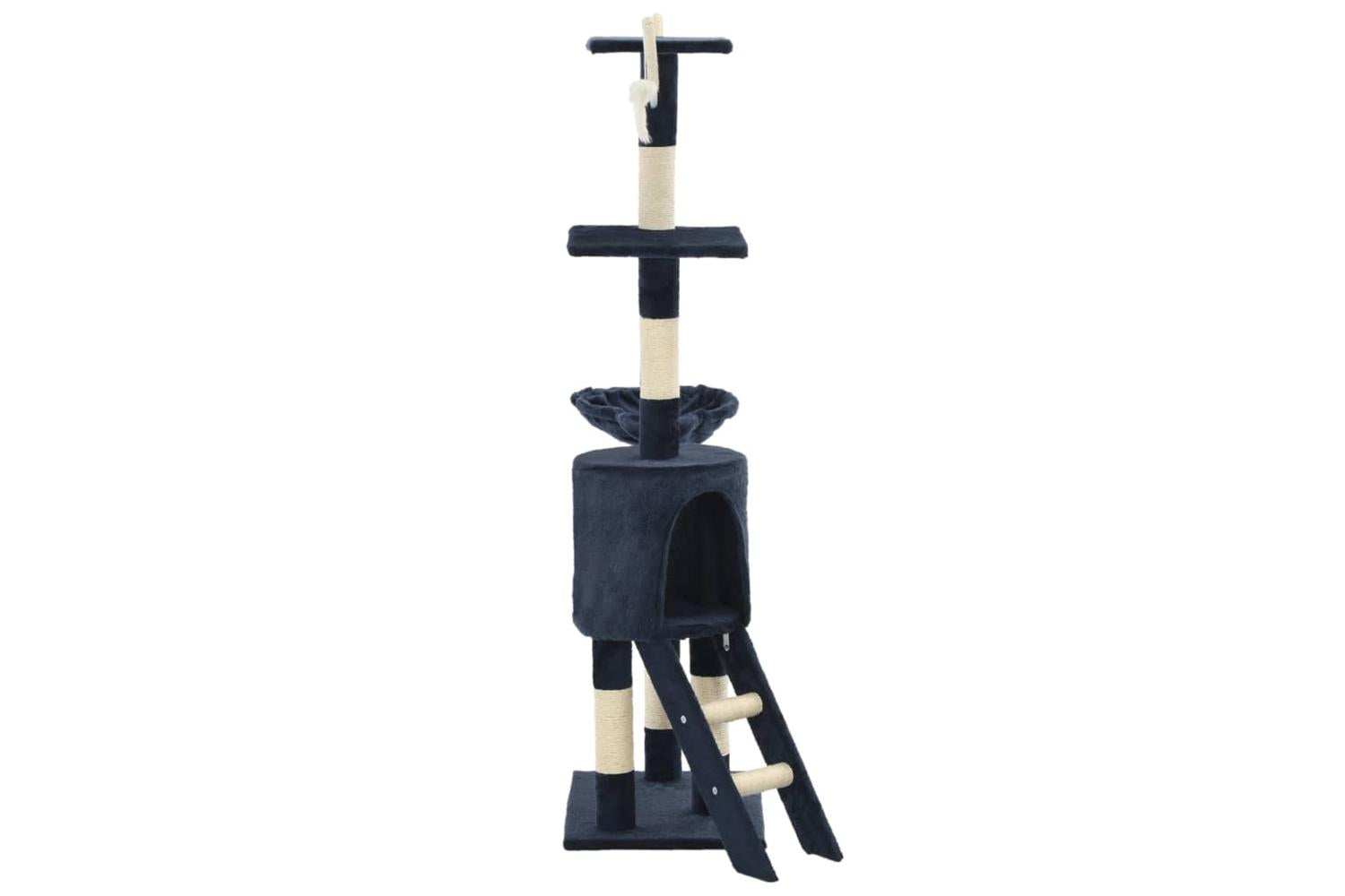 Cat Tree With Sisal Scratching Posts 138 Cm Dark Blue-4
