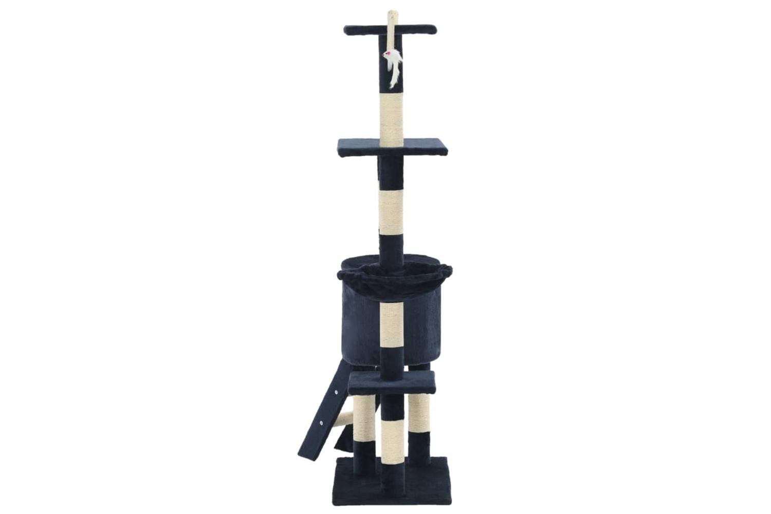 Cat Tree With Sisal Scratching Posts 138 Cm Dark Blue-5