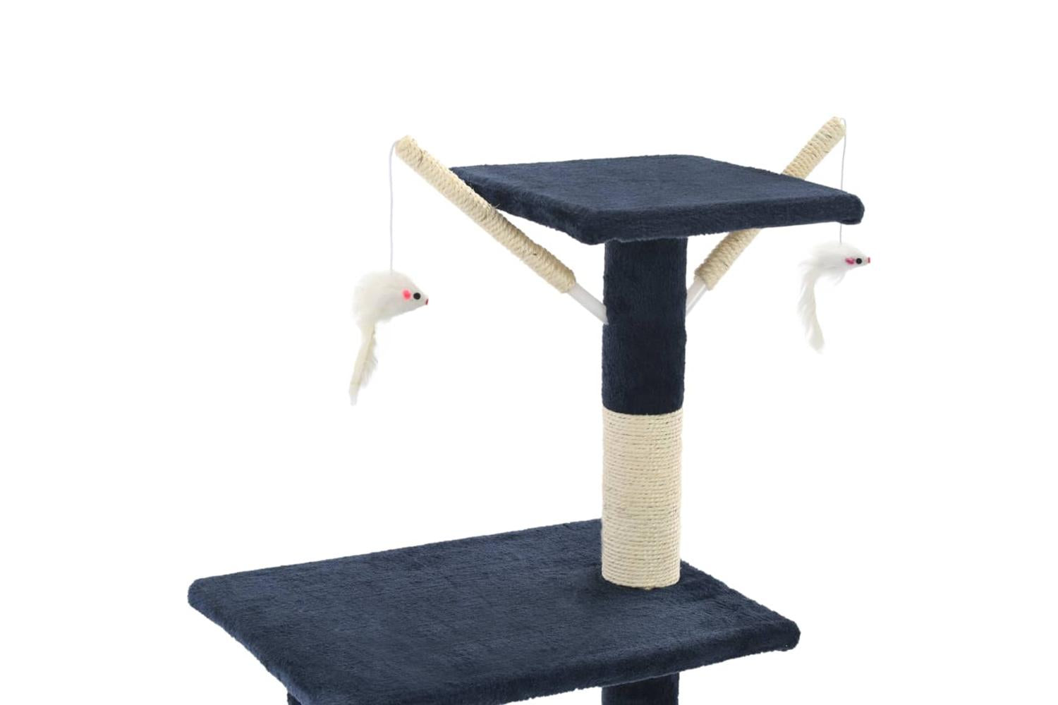 Cat Tree With Sisal Scratching Posts 138 Cm Dark Blue-6