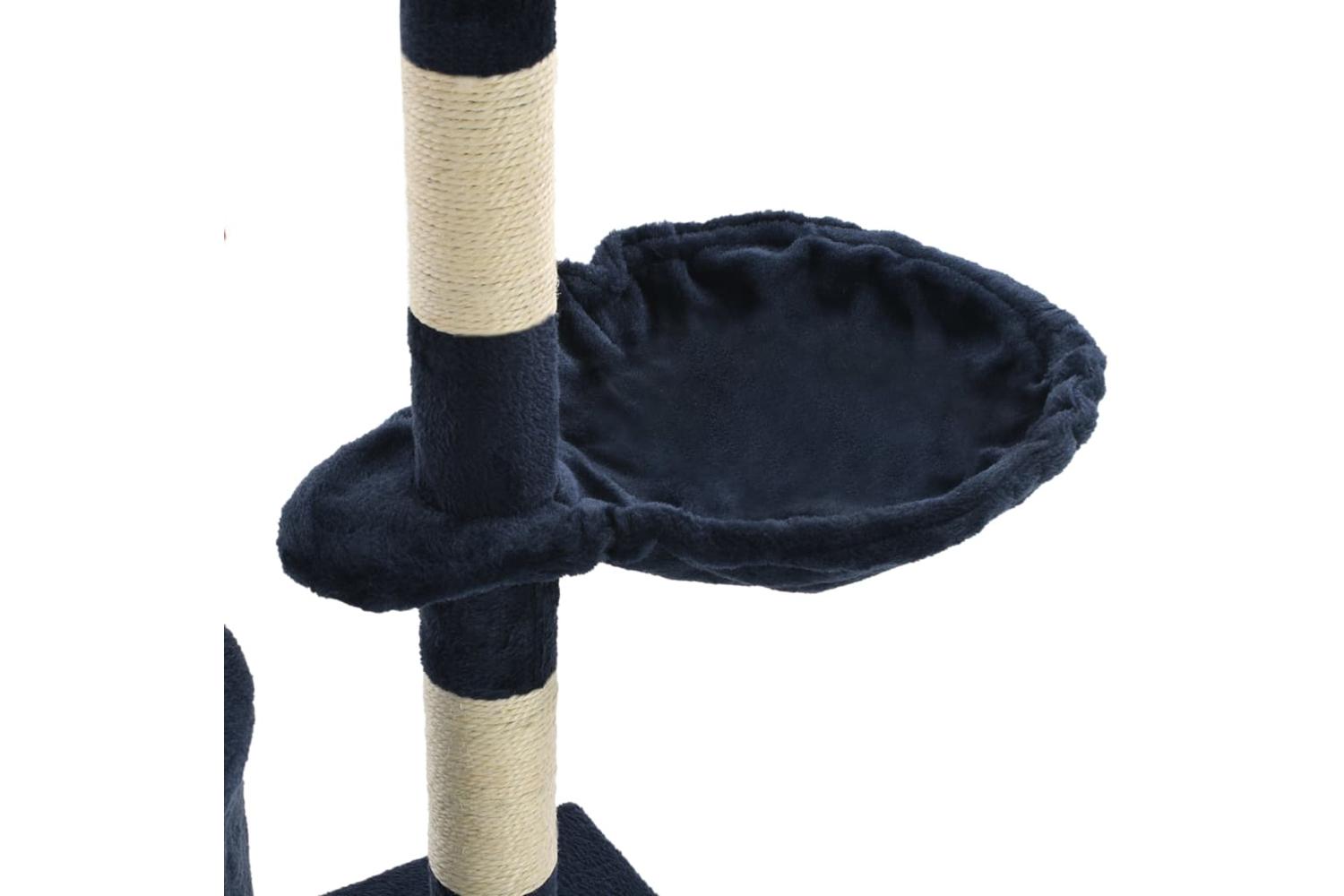 Cat Tree With Sisal Scratching Posts 138 Cm Dark Blue-7