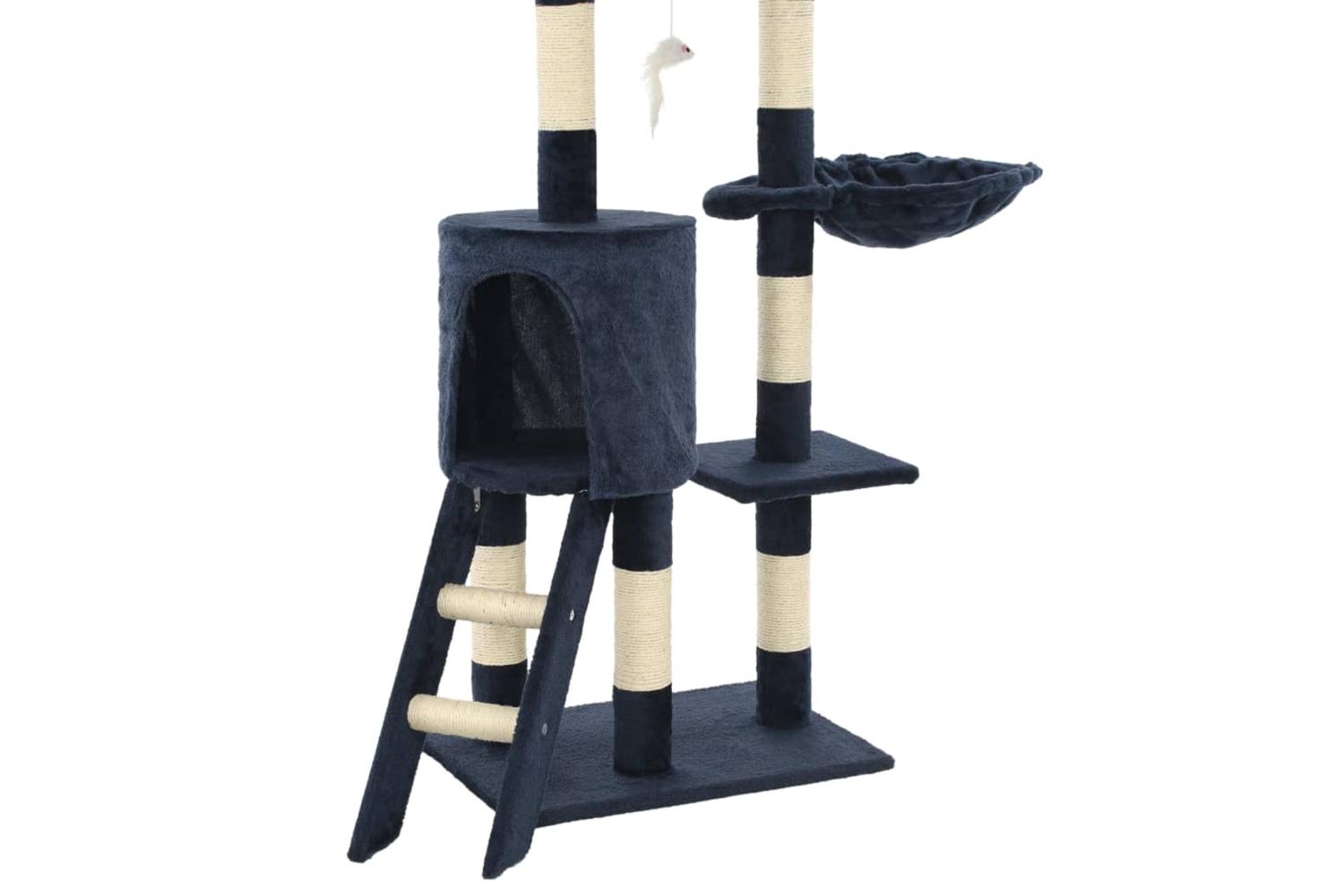 Cat Tree With Sisal Scratching Posts 138 Cm Dark Blue-8