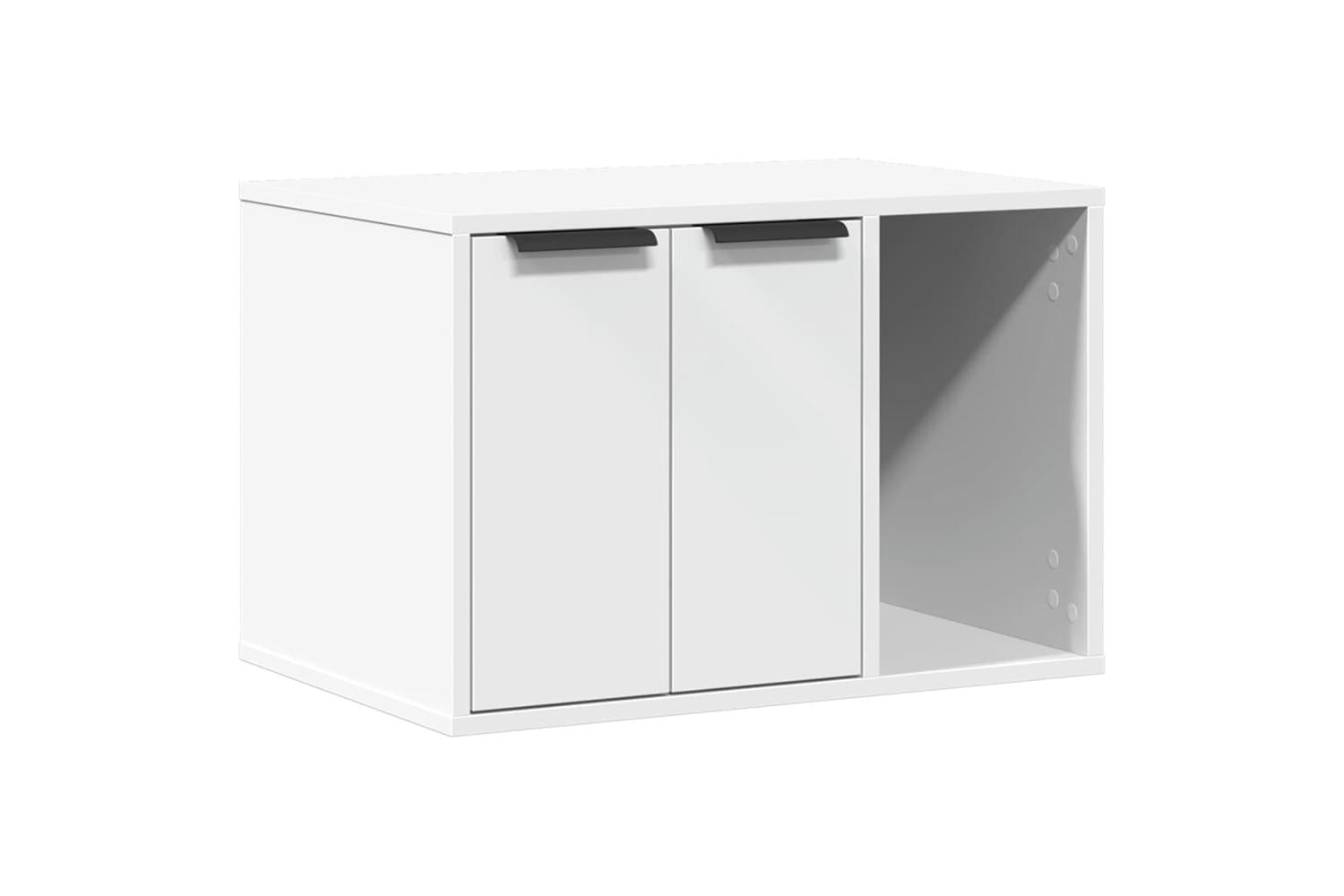 Cat Litter Box Enclosure White 60x40x40 Cm Engineered Wood