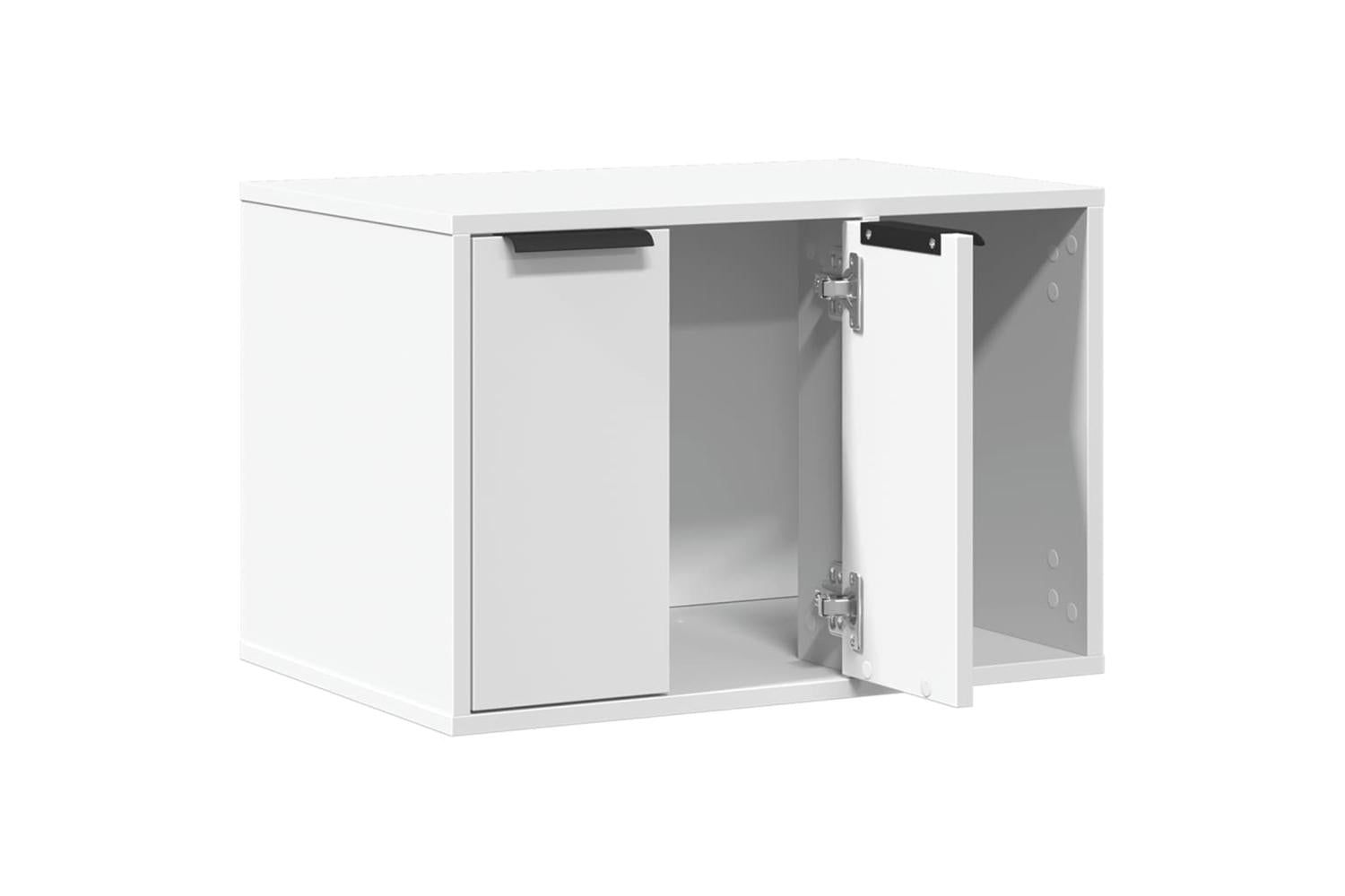 Cat Litter Box Enclosure White 60x40x40 Cm Engineered Wood-4