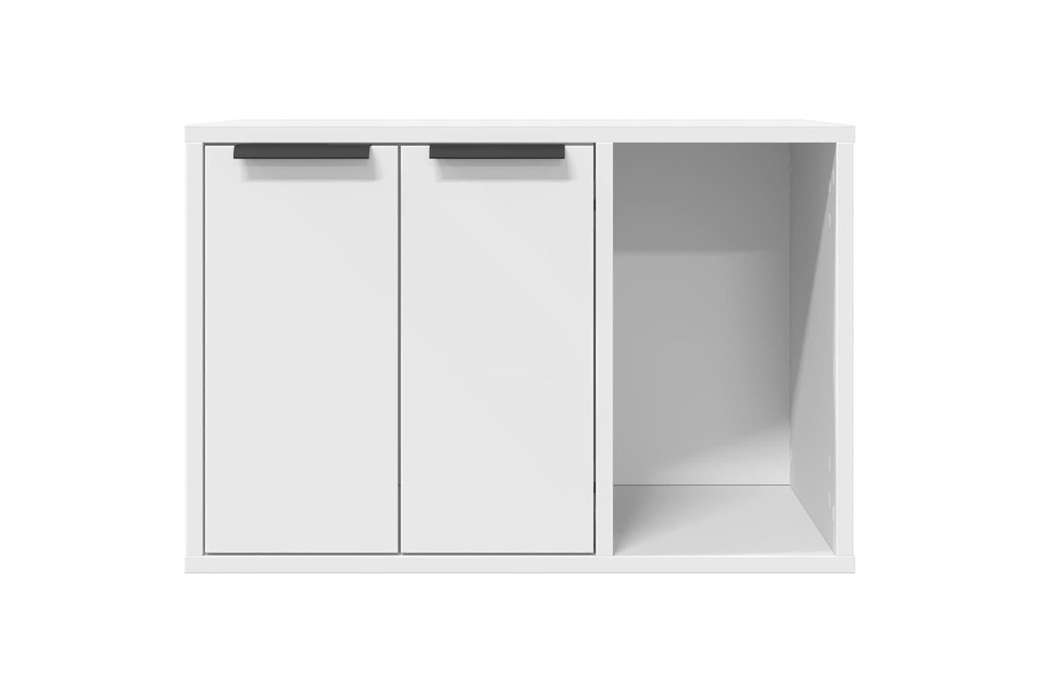 Cat Litter Box Enclosure White 60x40x40 Cm Engineered Wood-5