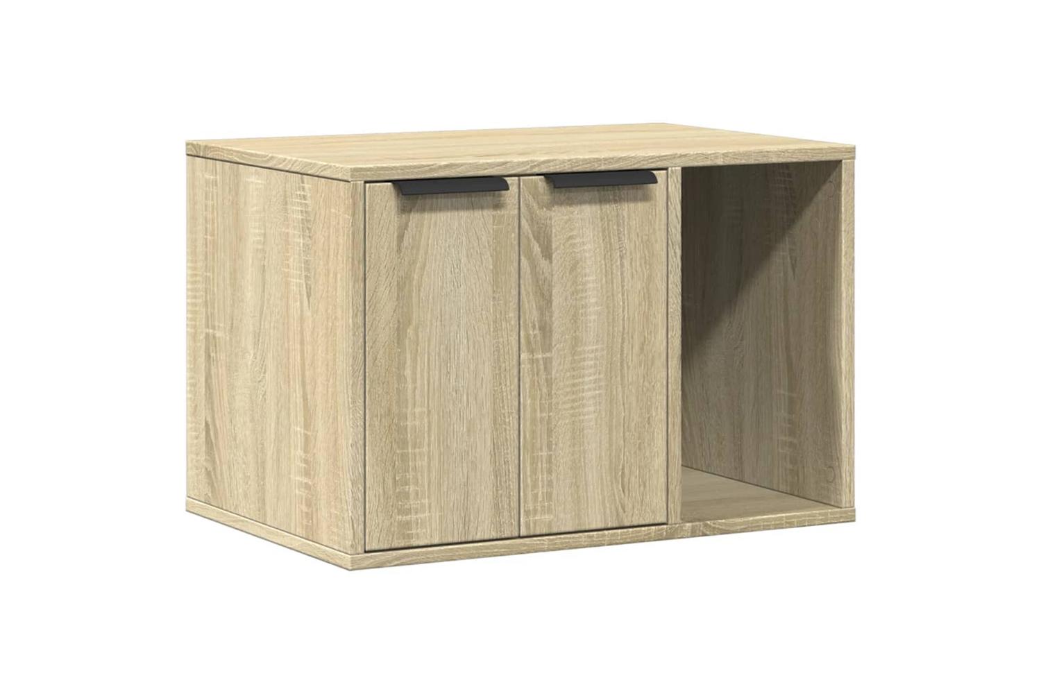 Cat Litter Box Enclosure Sonoma Oak 60x40x40 Cm Engineered Wood-2