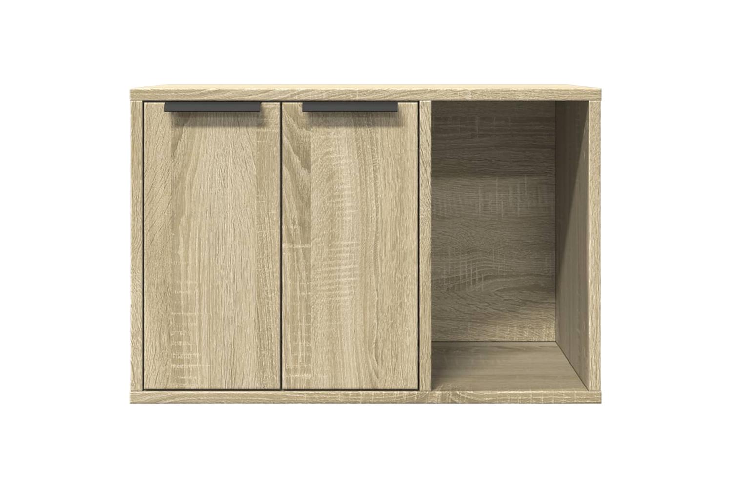 Cat Litter Box Enclosure Sonoma Oak 60x40x40 Cm Engineered Wood-5