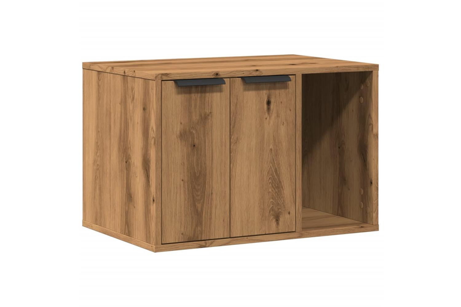 Cat Litter Box Enclosure Artisian Oak 60x40x40 Cm Engineered Wood-2