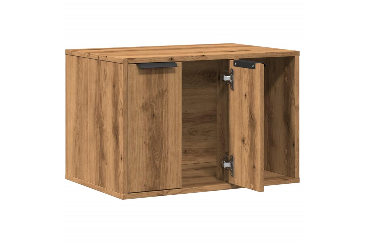 Cat Litter Box Enclosure Artisian Oak 60x40x40 Cm Engineered Wood-4
