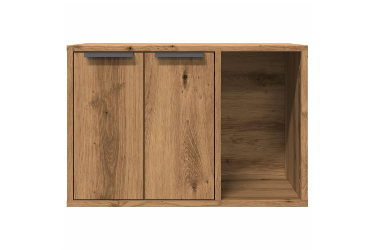 Cat Litter Box Enclosure Artisian Oak 60x40x40 Cm Engineered Wood-5